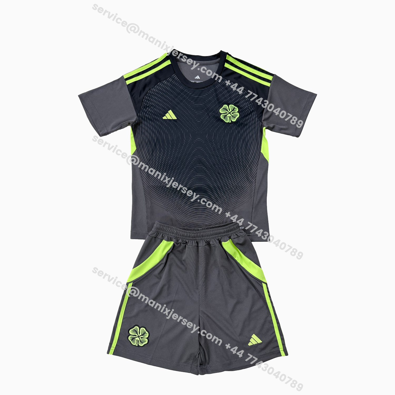 ManixJersey.com | Celtic 25-26 Black Goalkeeper Kids Kit -Customize Name, Number and Patch | Worldwide Shipping