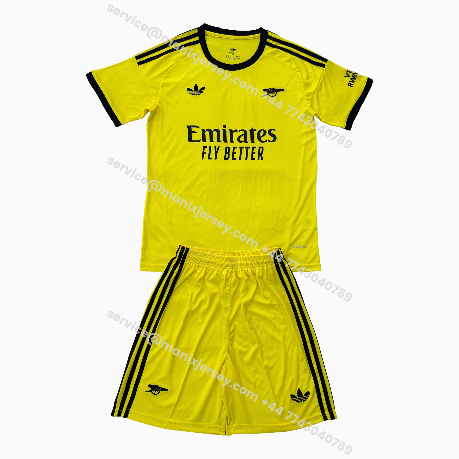ManixJersey.com | Arsenal 25-26 Yellow Goalkeeper Kids Kit -Customize Name, Number and Patch | Worldwide Shipping