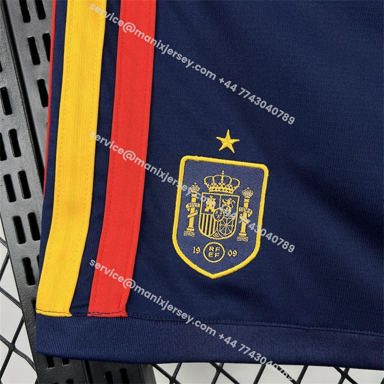 ManixJersey.com | Spain 2026 Home Dark Blue Shorts - Fans Version -Customize Name, Number and Patch | Worldwide Shipping