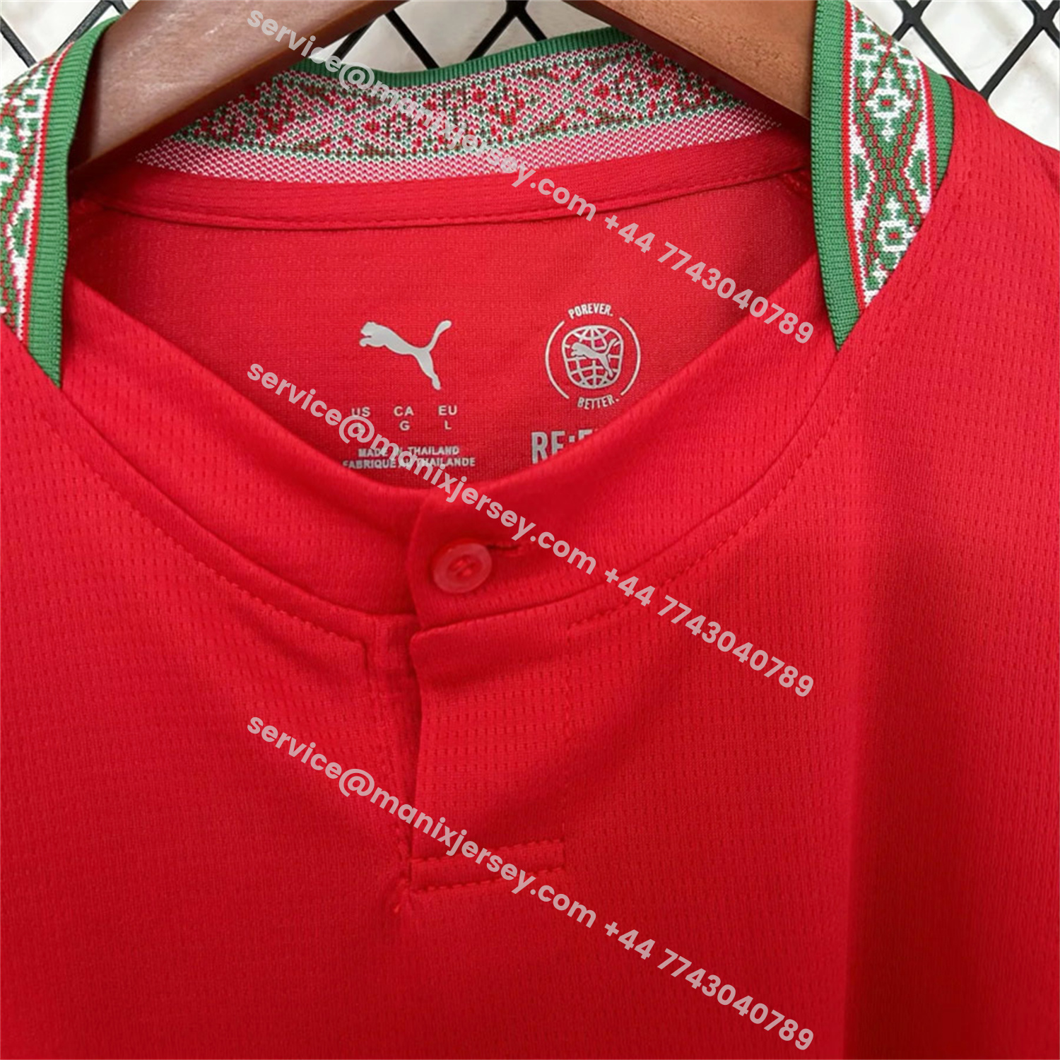ManixJersey.com | Morocco 2026 Home Jersey - Fans Version -Customize Name, Number and Patch | Worldwide Shipping