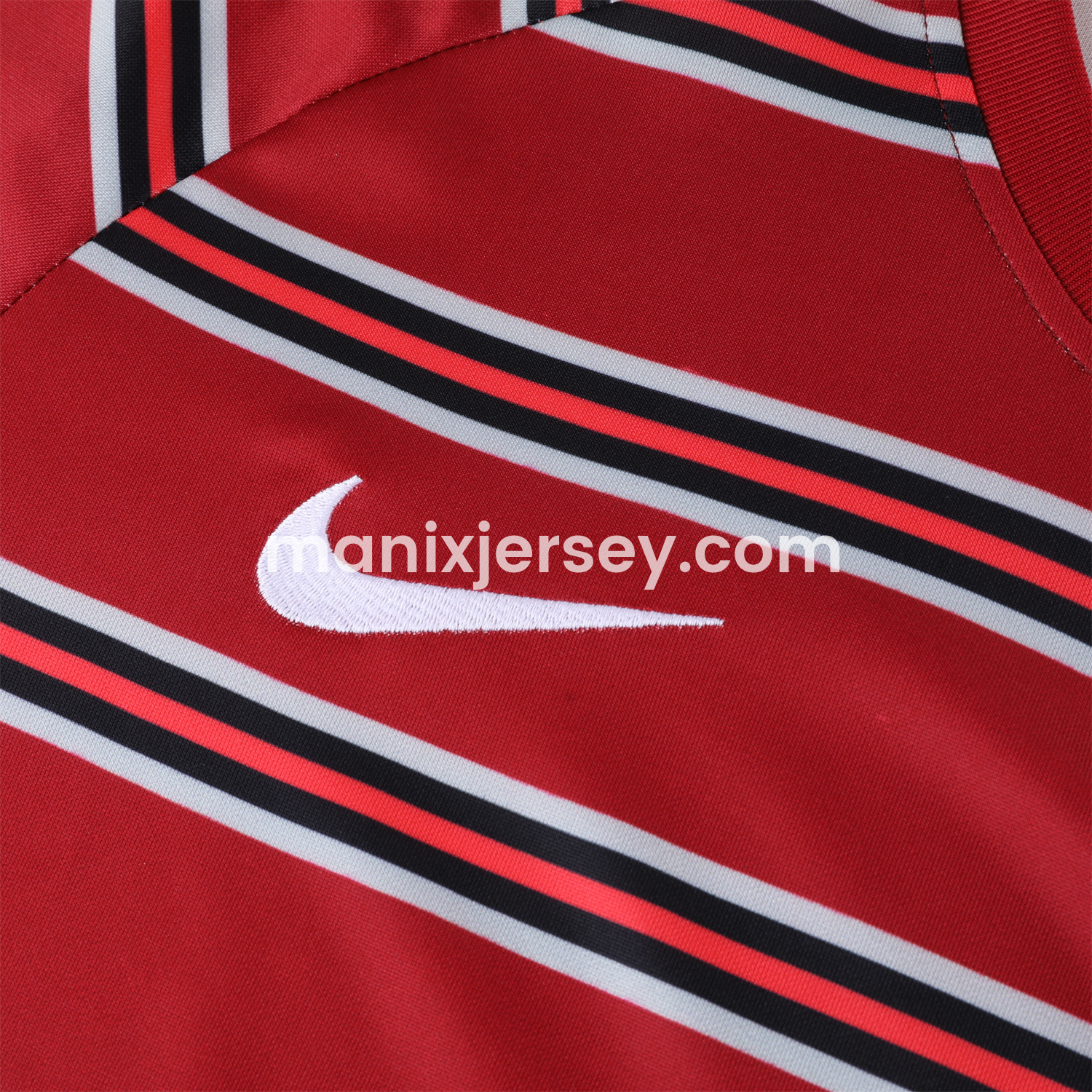 ManixJersey.com | Liver.pool 24-25 Long Sleeve Training Set - Red Stripe Top and Black Pants -Customize Name, Number and Patch | Worldwide Shipping