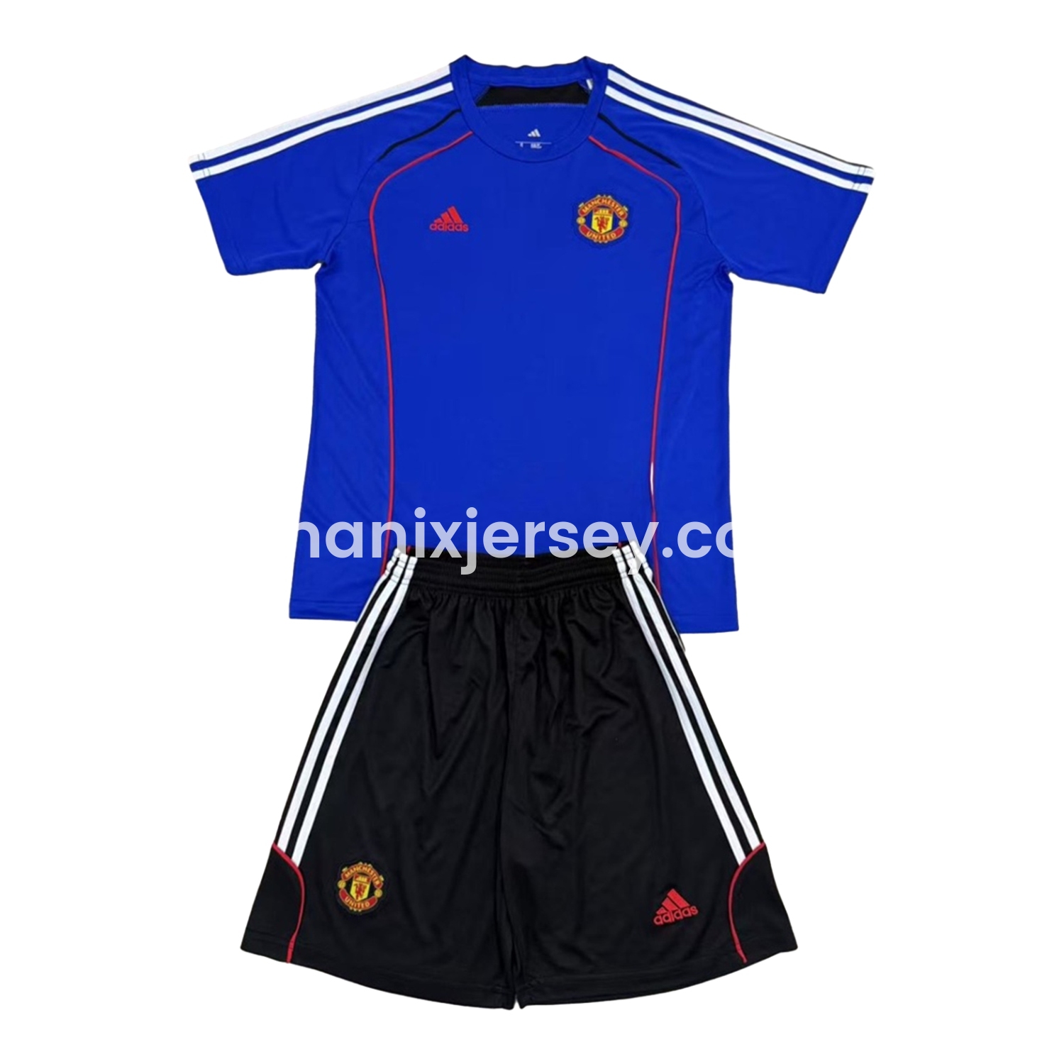 ManixJersey.com | Manchester United 25-26 Urban Purtist Throwback Blue Men's Adult Jersey Set - Fans Version -Customize Name, Number and Patch | Worldwide Shipping