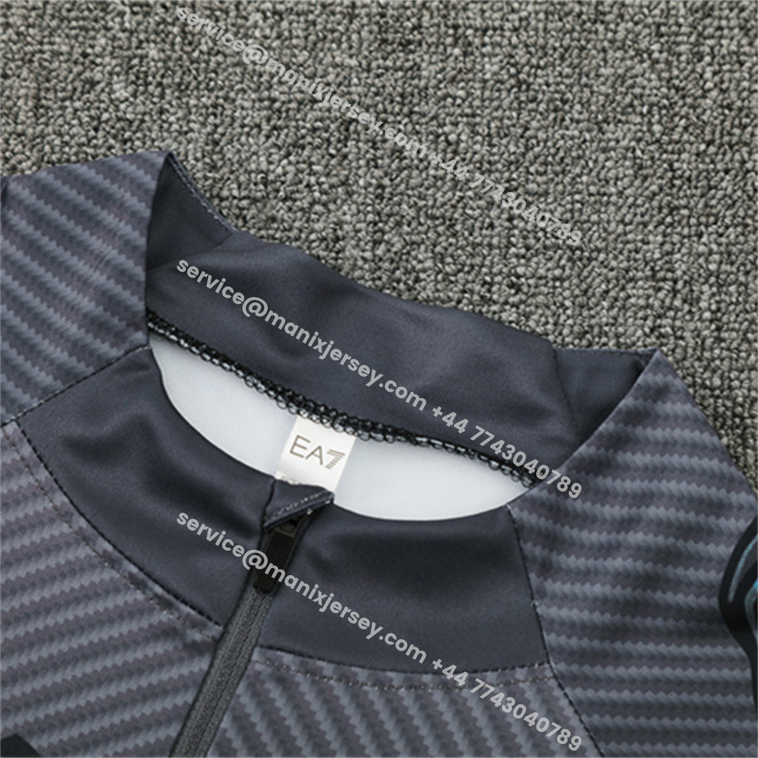 ManixJersey.com | Napoli 25-26 Kids Long Sleeve Training Set - Gray Mecha Top & Black Pants -Customize Name, Number and Patch | Worldwide Shipping