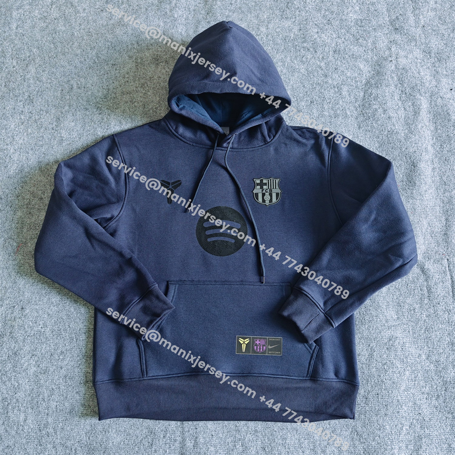 ManixJersey.com | Barcelona 25-26 KB Logo Unisex Pullover Hoodie -Customize Name, Number and Patch | Worldwide Shipping