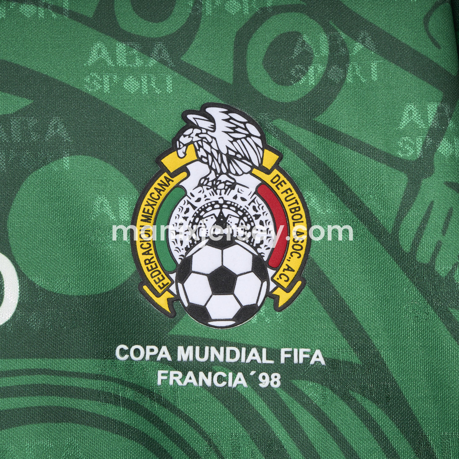 ManixJersey.com | Retro Mexico 1998 Home Jersey -Customize Name, Number and Patch | Worldwide Shipping