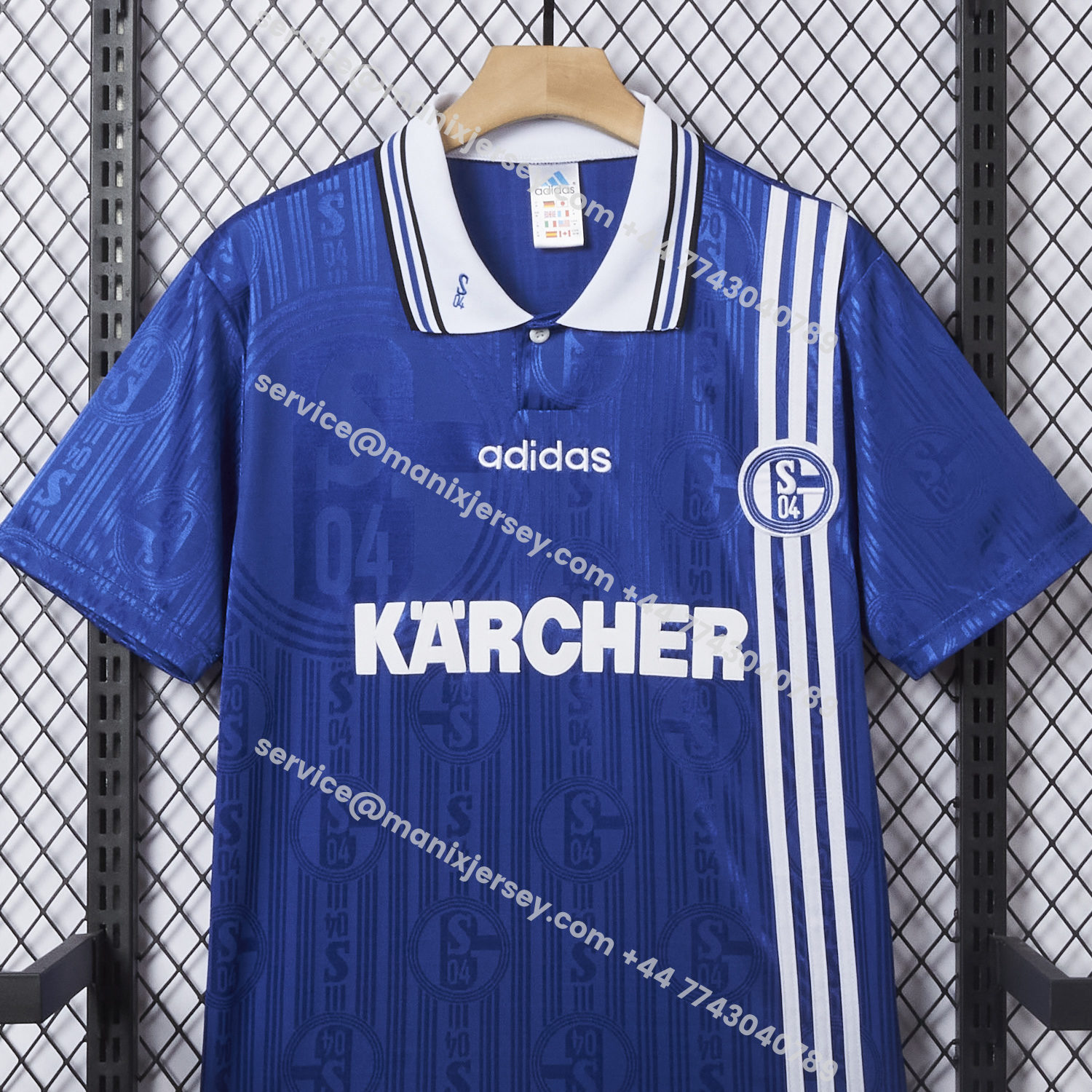 ManixJersey.com | Retro Schalke 04 1996-97 Home Jersey -Customize Name, Number and Patch | Worldwide Shipping