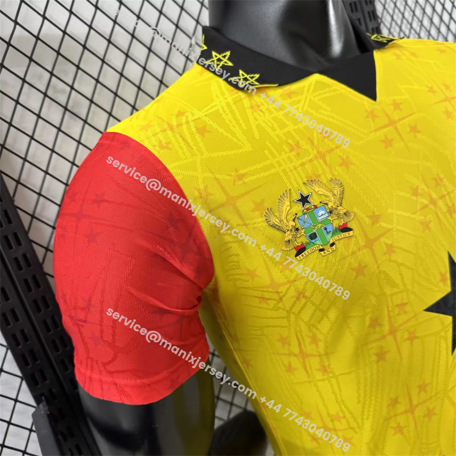 ManixJersey.com | Ghana 2026 Coat Of Arms Yellow Special Jersey - Player Version -Customize Name, Number and Patch | Worldwide Shipping