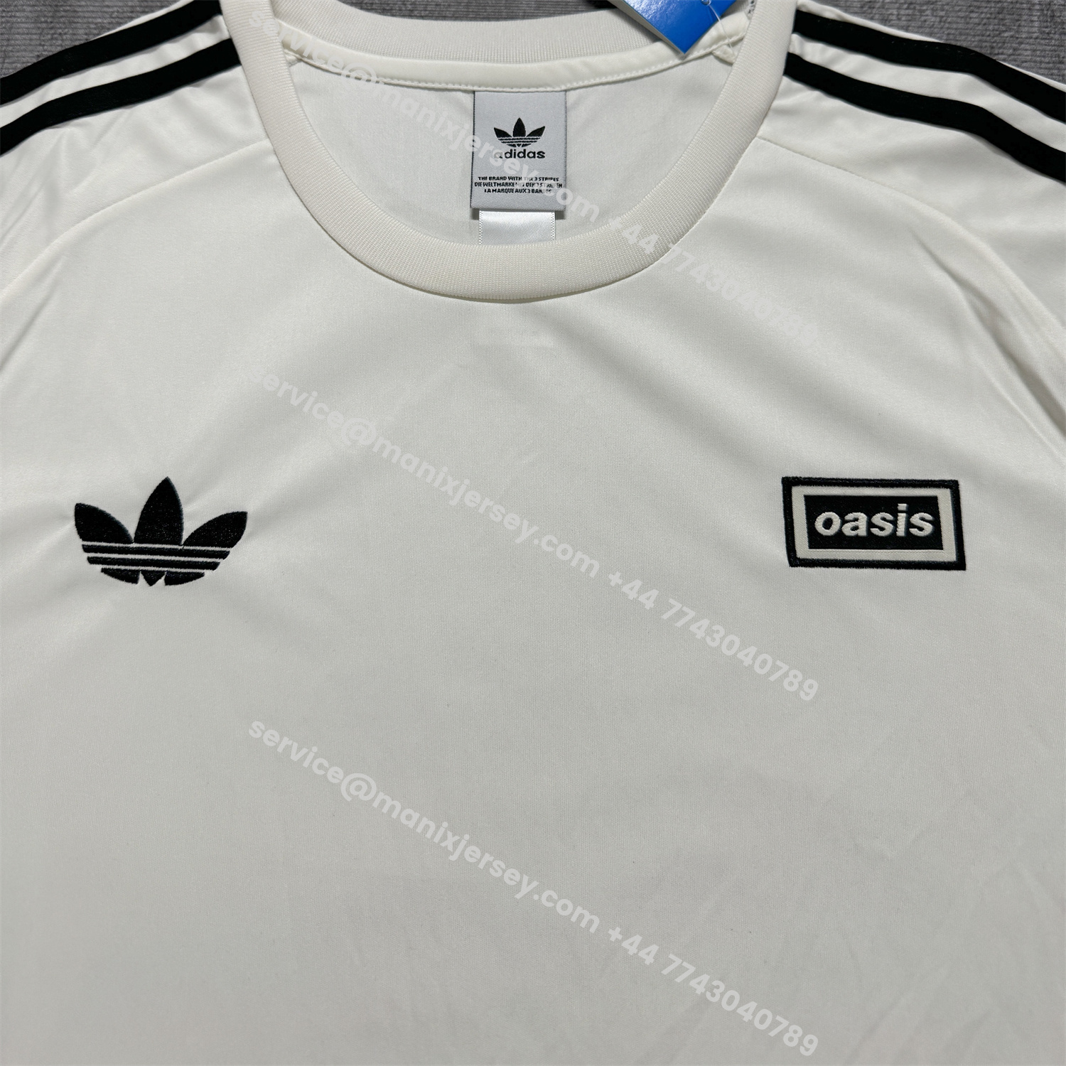 ManixJersey.com | Adidas 25-26 Oasis Originals Tour White Jersey - Fans Version -Customize Name, Number and Patch | Worldwide Shipping