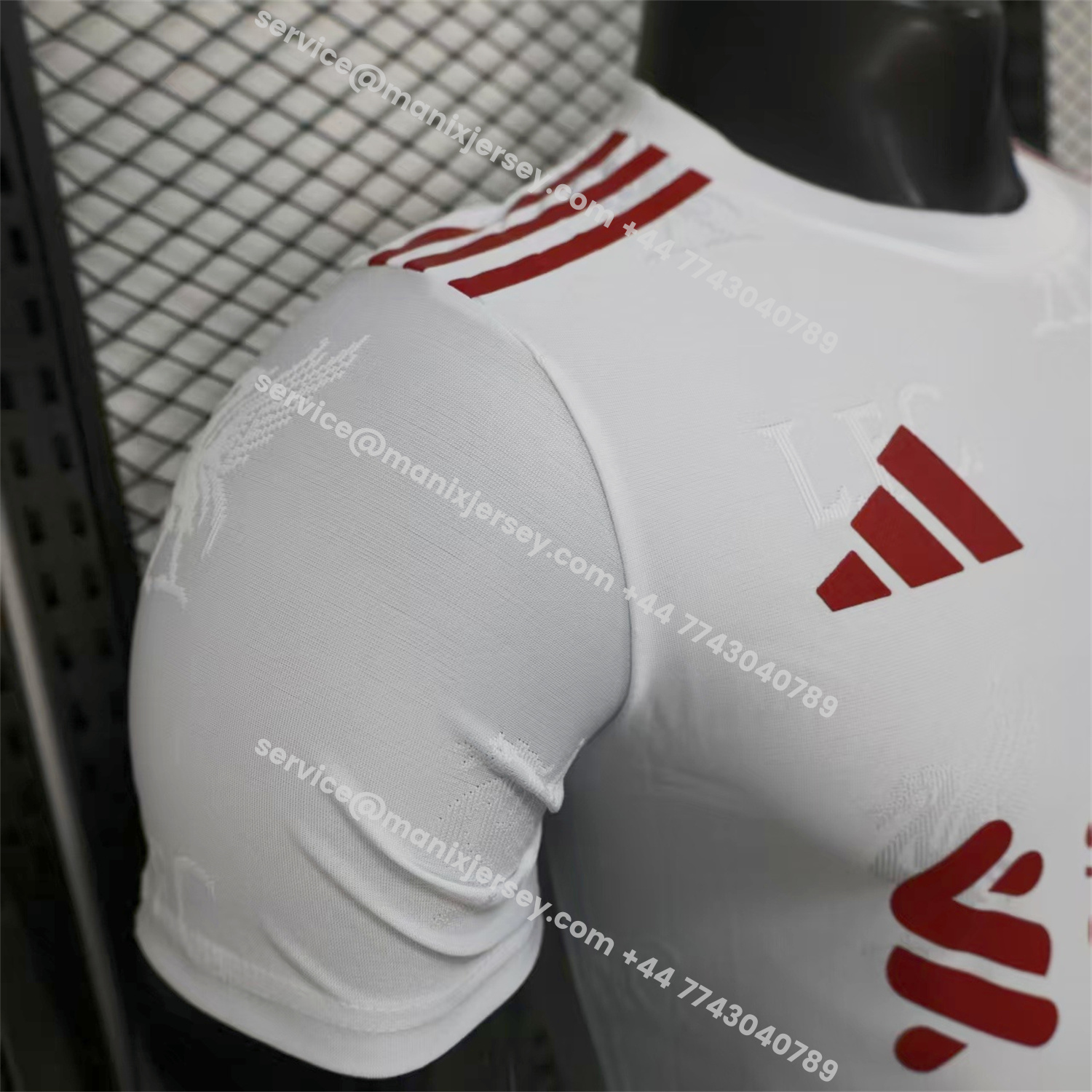 ManixJersey.com | Liver.pool 25-26 Red Team Logo Jacquard White Special Jersey - Player Version -Customize Name, Number and Patch | Worldwide Shipping