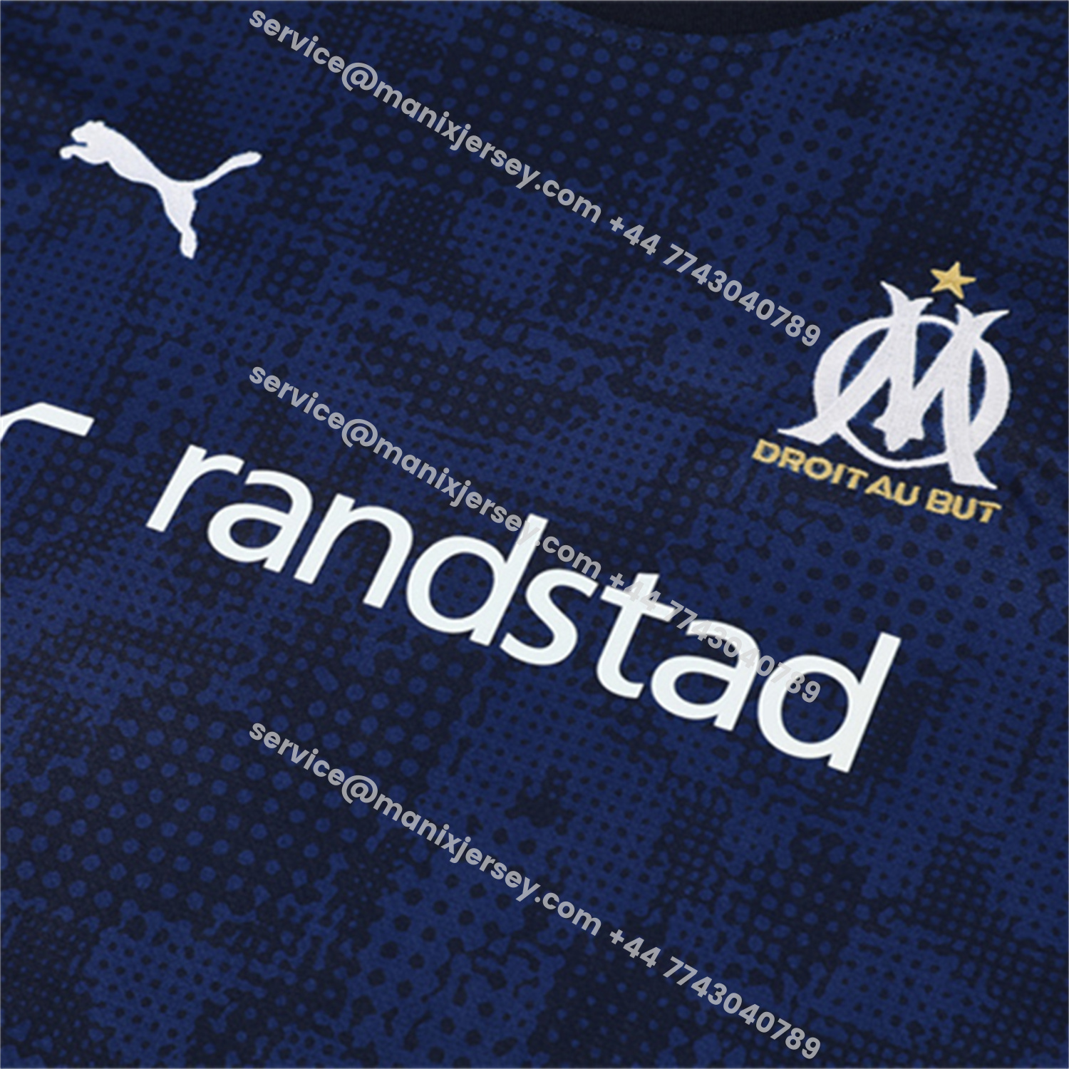 ManixJersey.com | Marseille 25-26 Short-Sleeve Training Set - Royal Blue Top & Royal Blue Shorts -Customize Name, Number and Patch | Worldwide Shipping