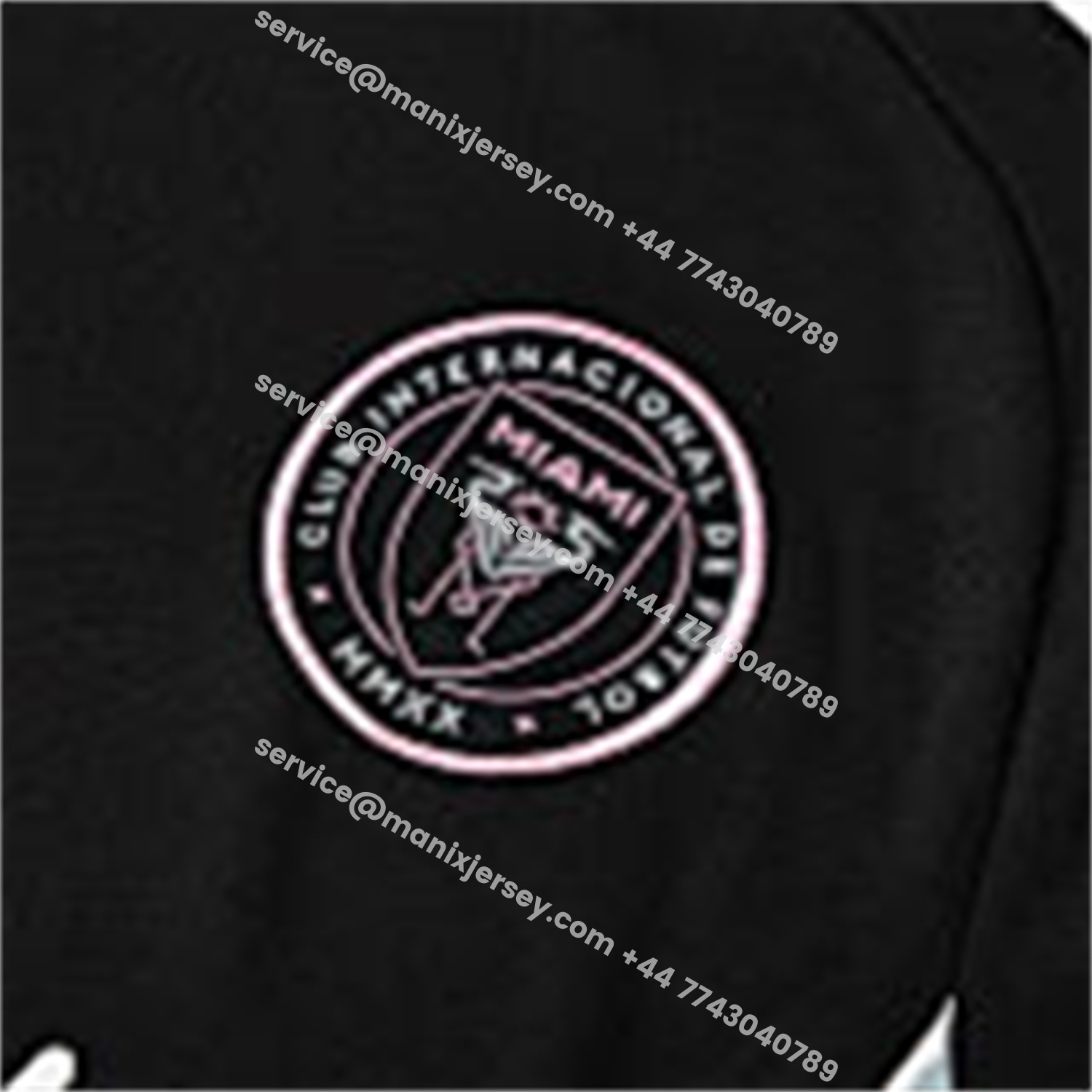 ManixJersey.com | INT M.A.M 25-26 Short-Sleeve Training Set - Light Grey Stripes Black Top & Black Shorts -Customize Name, Number and Patch | Worldwide Shipping