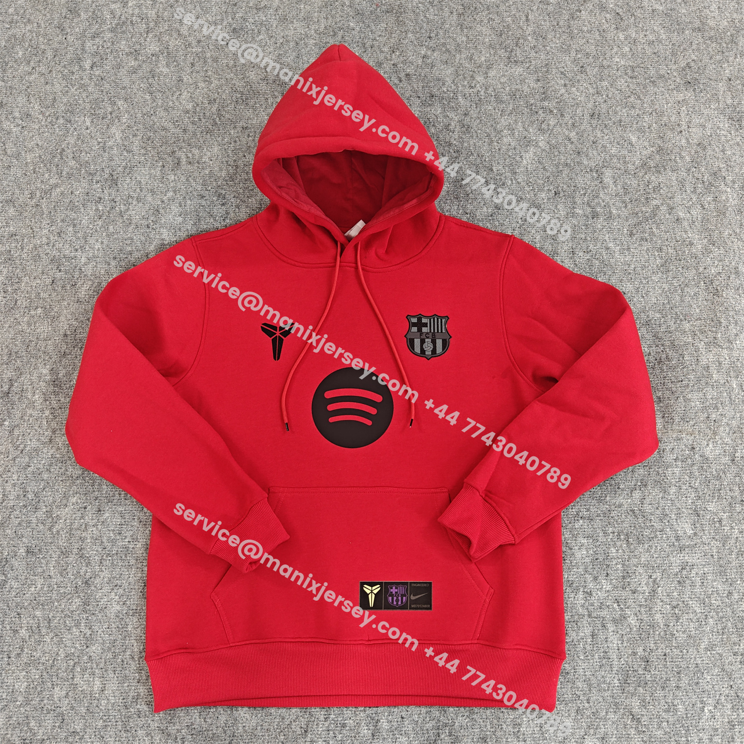 ManixJersey.com | Barcelona 25-26 KB Logo Unisex Pullover Hoodie -Customize Name, Number and Patch | Worldwide Shipping