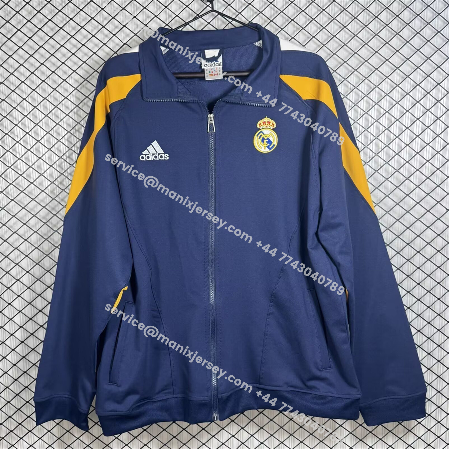 ManixJersey.com | Real Madrid 25-26 Windbreaker Jacket - Blue And Yellow -Customize Name, Number and Patch | Worldwide Shipping