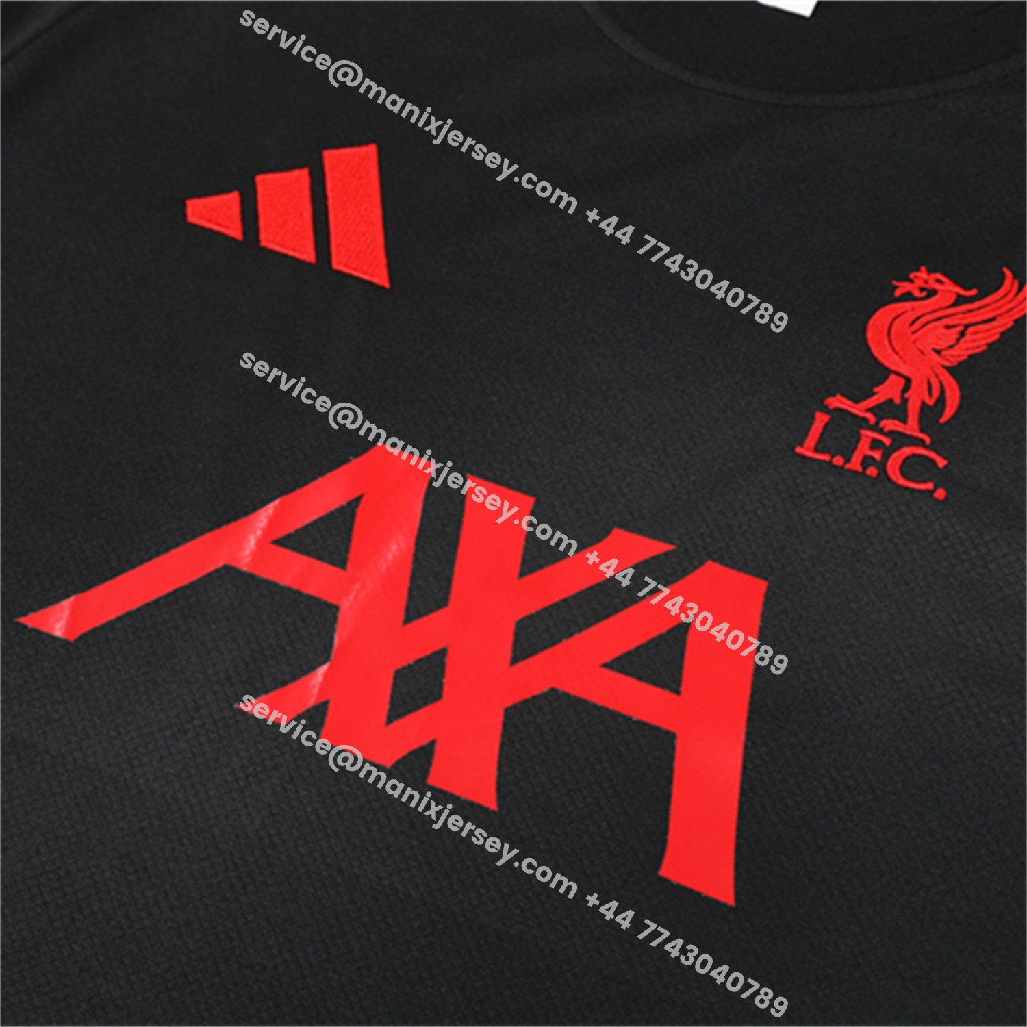 ManixJersey.com | Liver.pool 25-26 Kids Short-Sleeve Training Set - Black Top & Black Shorts -Customize Name, Number and Patch | Worldwide Shipping