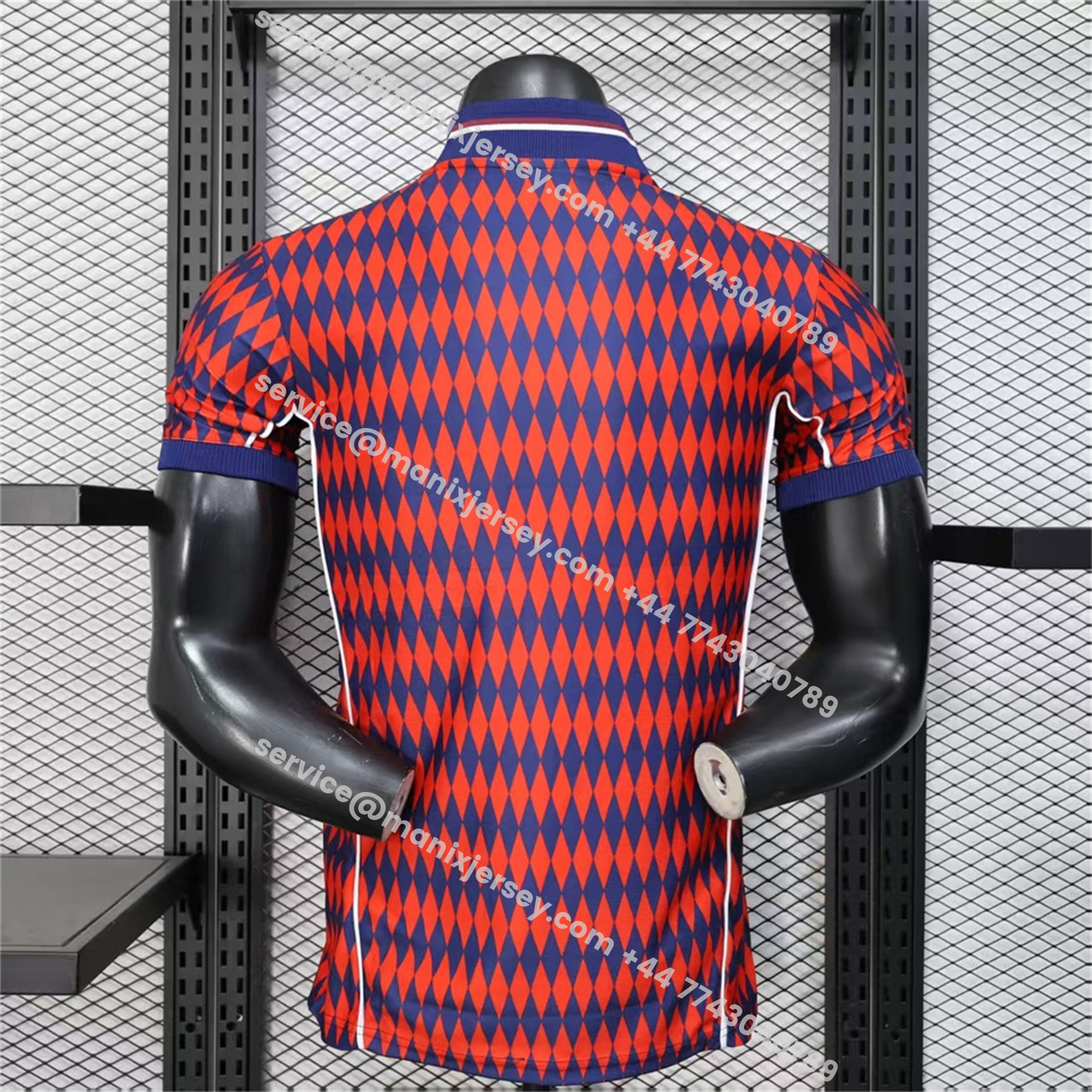 ManixJersey.com | Bayern Munich 25-26 Trefoil Retro Style Red And Deep Blue Jersey - Player Version -Customize Name, Number and Patch | Worldwide Shipping