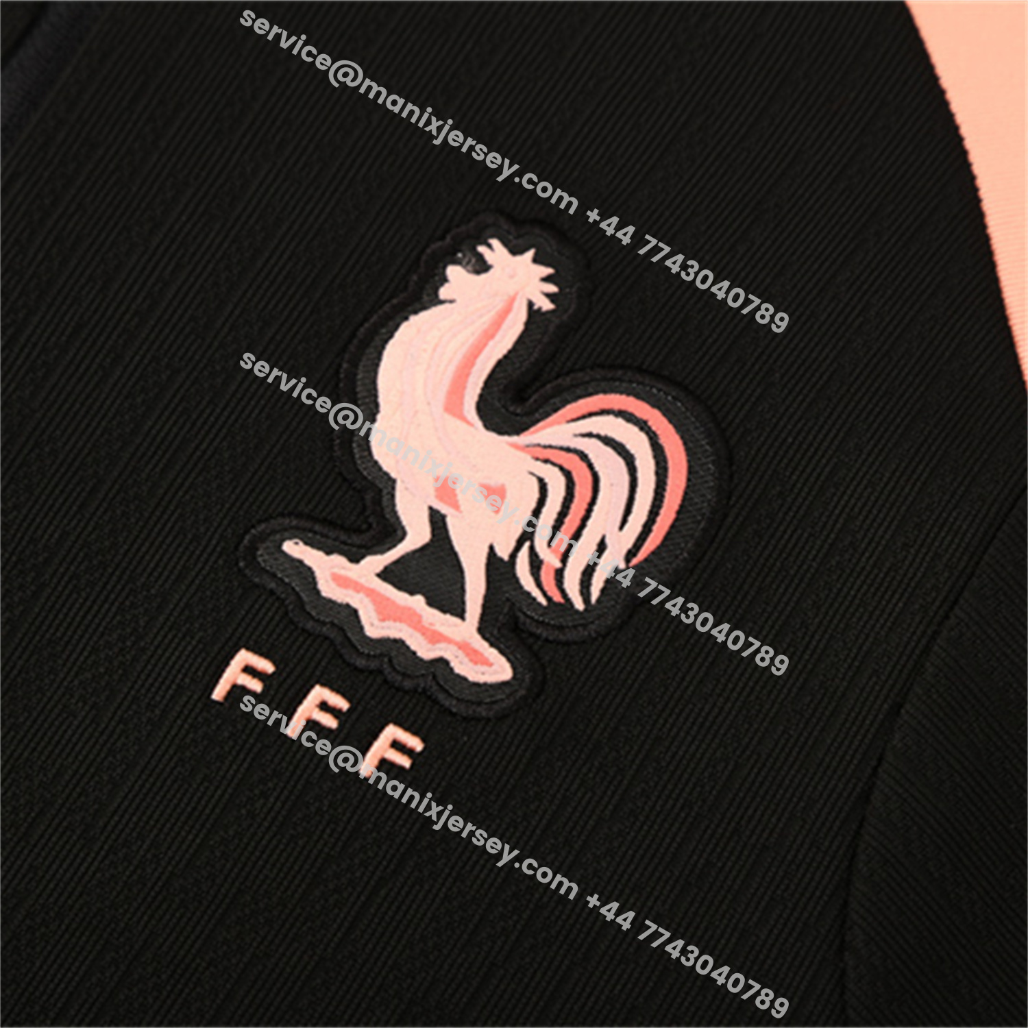 ManixJersey.com | France 25-26 Long Sleeve Training Set - Player Version - Black Top and Pants -Customize Name, Number and Patch | Worldwide Shipping