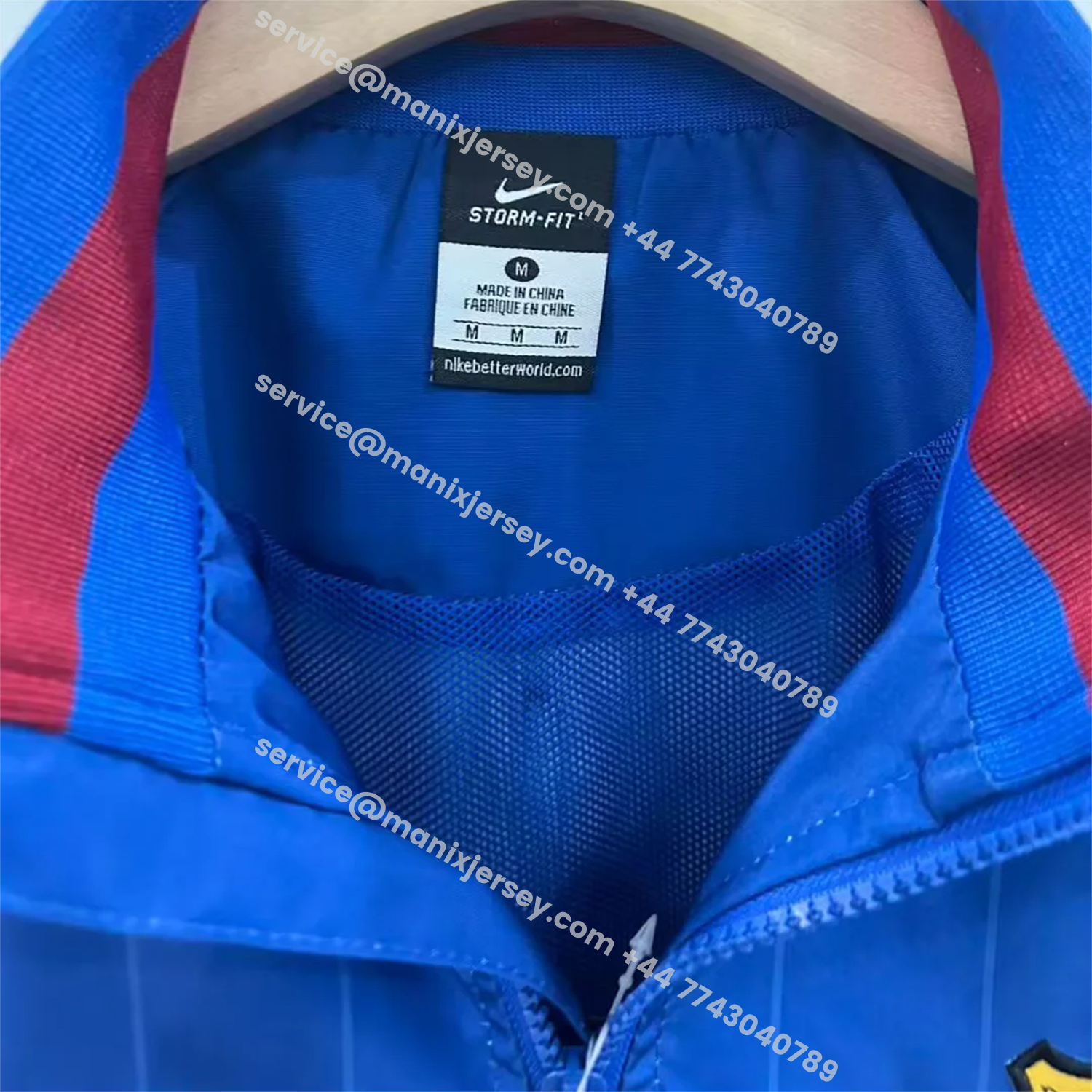ManixJersey.com | Barcelona 25-26 Windbreaker Jacket - Dark Blue -Customize Name, Number and Patch | Worldwide Shipping