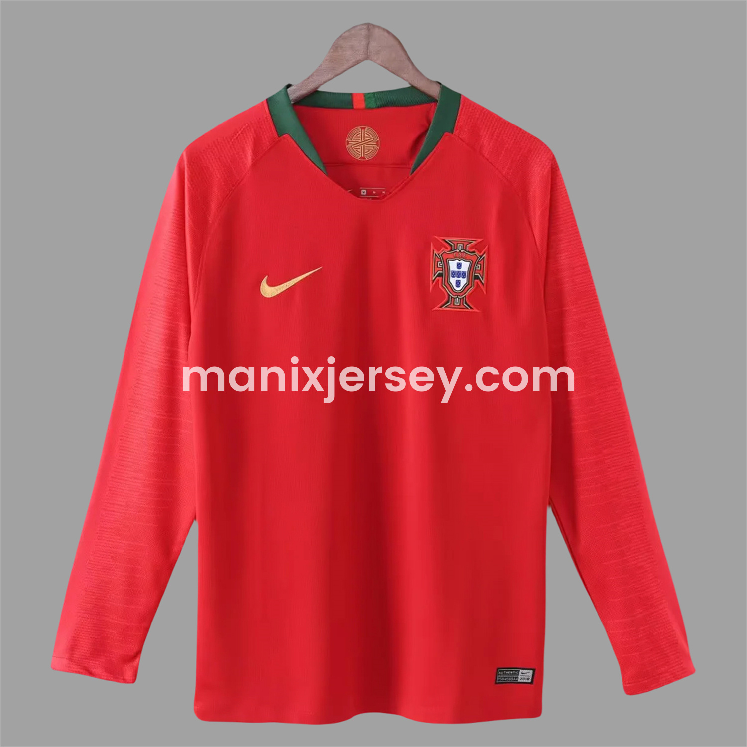 ManixJersey.com | Retro Portugal 2018 Home Long Sleeves Jersey -Customize Name, Number and Patch | Worldwide Shipping