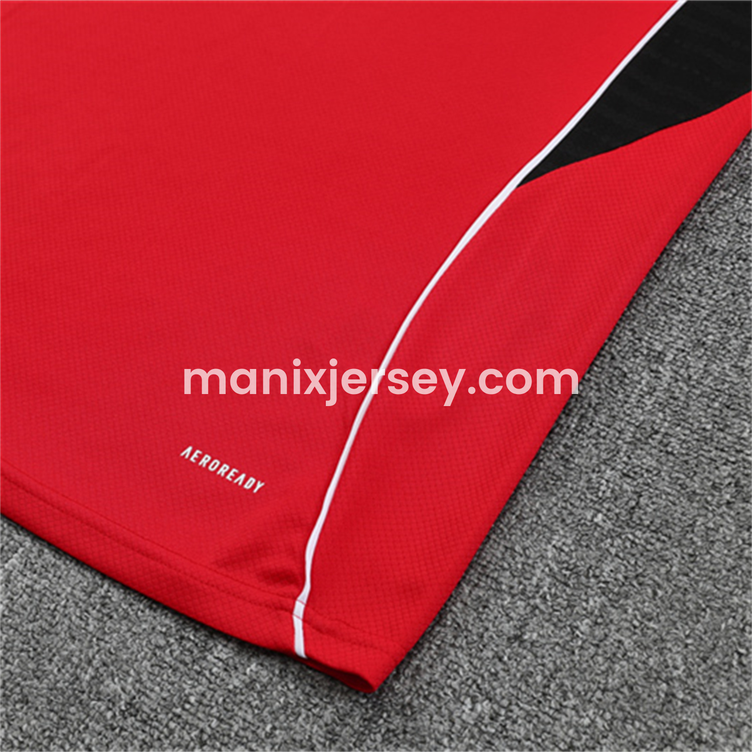 ManixJersey.com | Manchester United 25-26 Short-Sleeve Training Set - Red Top & Black Shorts -Customize Name, Number and Patch | Worldwide Shipping