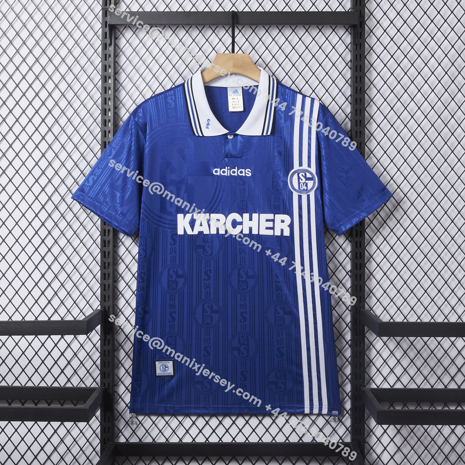 ManixJersey.com | Retro Schalke 04 1996-97 Home Jersey -Customize Name, Number and Patch | Worldwide Shipping