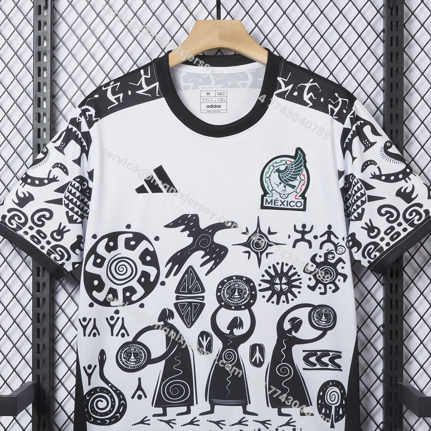 ManixJersey.com | Mexico 25-26 Mayan Cvilization Black And White Special Jersey - Fans Version -Customize Name, Number and Patch | Worldwide Shipping