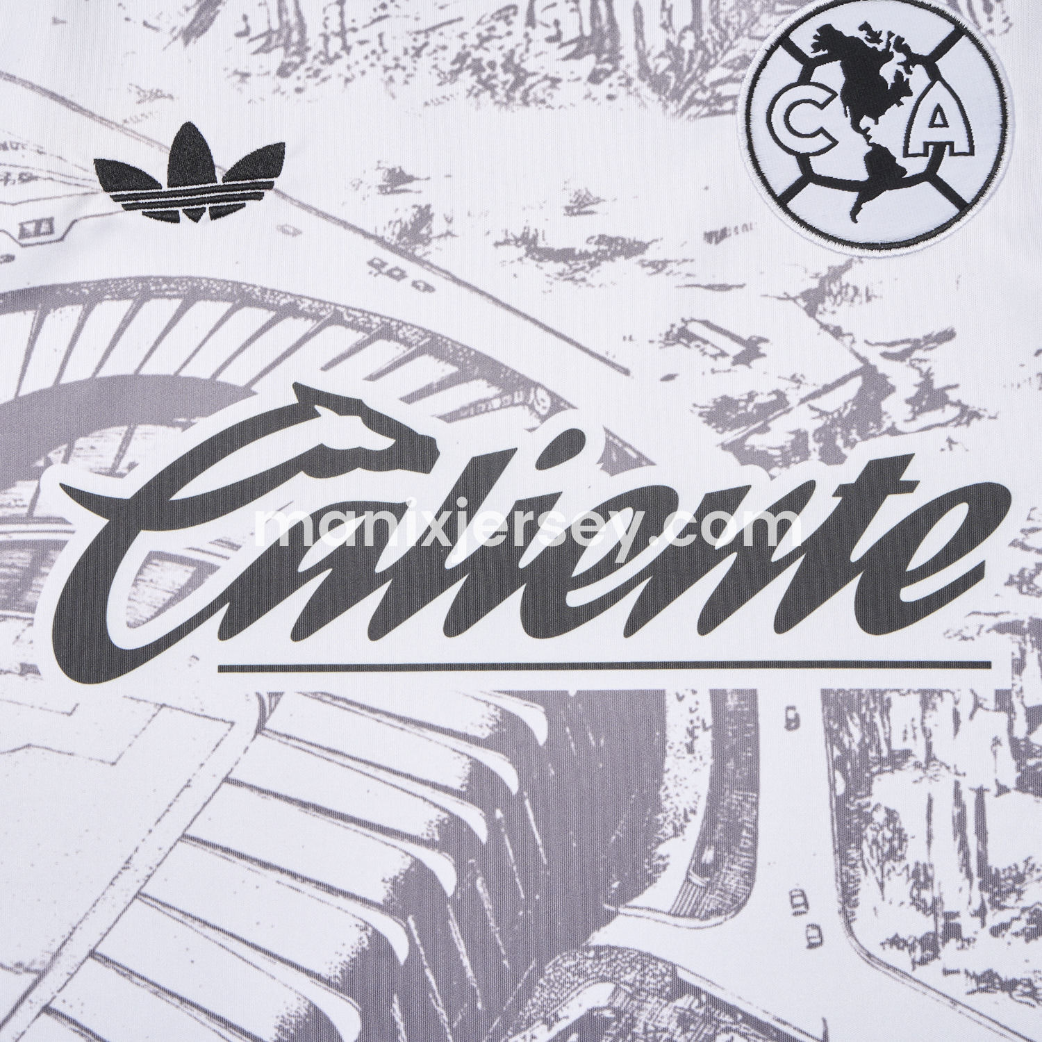 ManixJersey.com | Club América 25-26 White Sketch of stadium Special Edition Jersey - Fans Version -Customize Name, Number and Patch | Worldwide Shipping