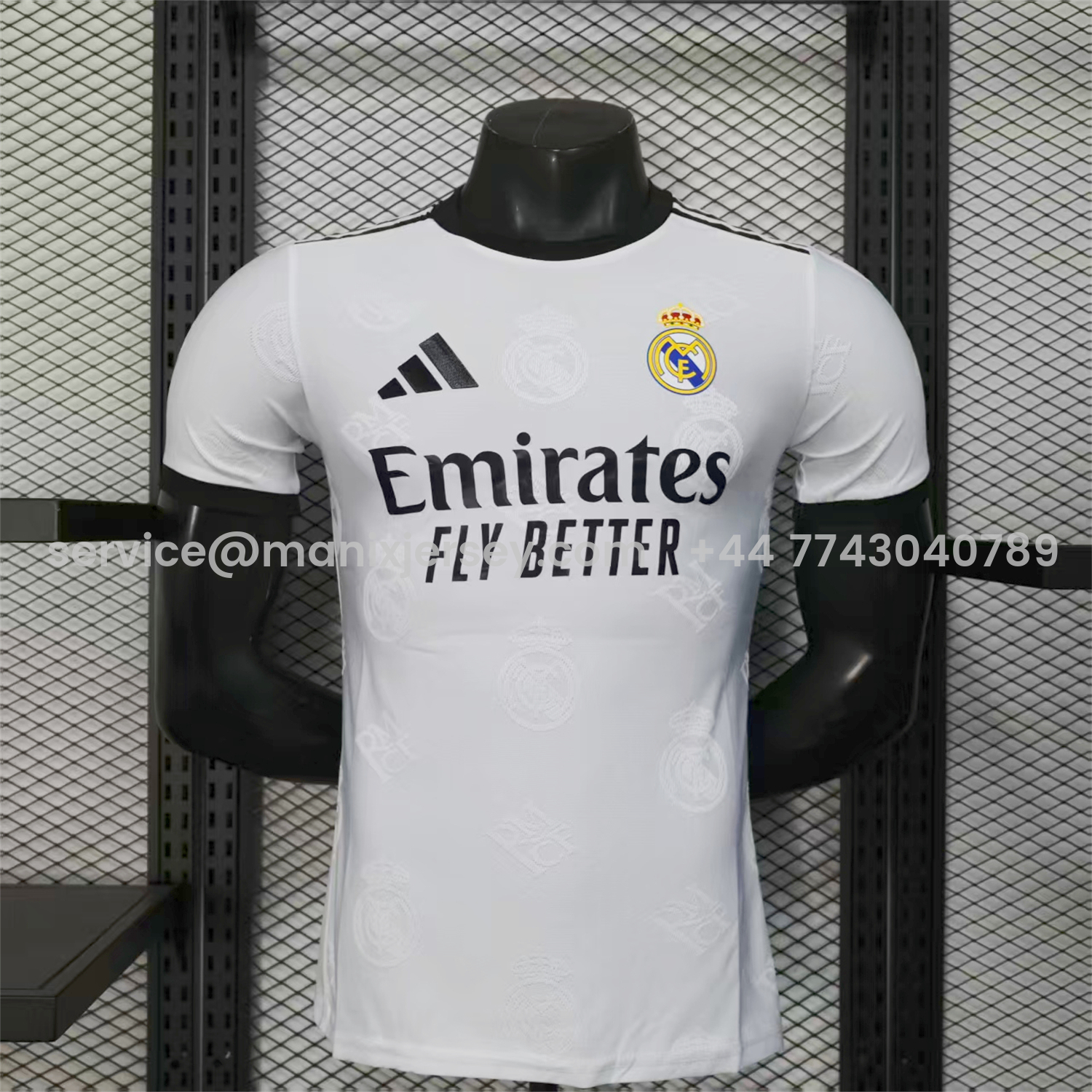 ManixJersey.com | Real Madrid 25-26 White Team Logo Jacquard Special Jersey - Player Version -Customize Name, Number and Patch | Worldwide Shipping