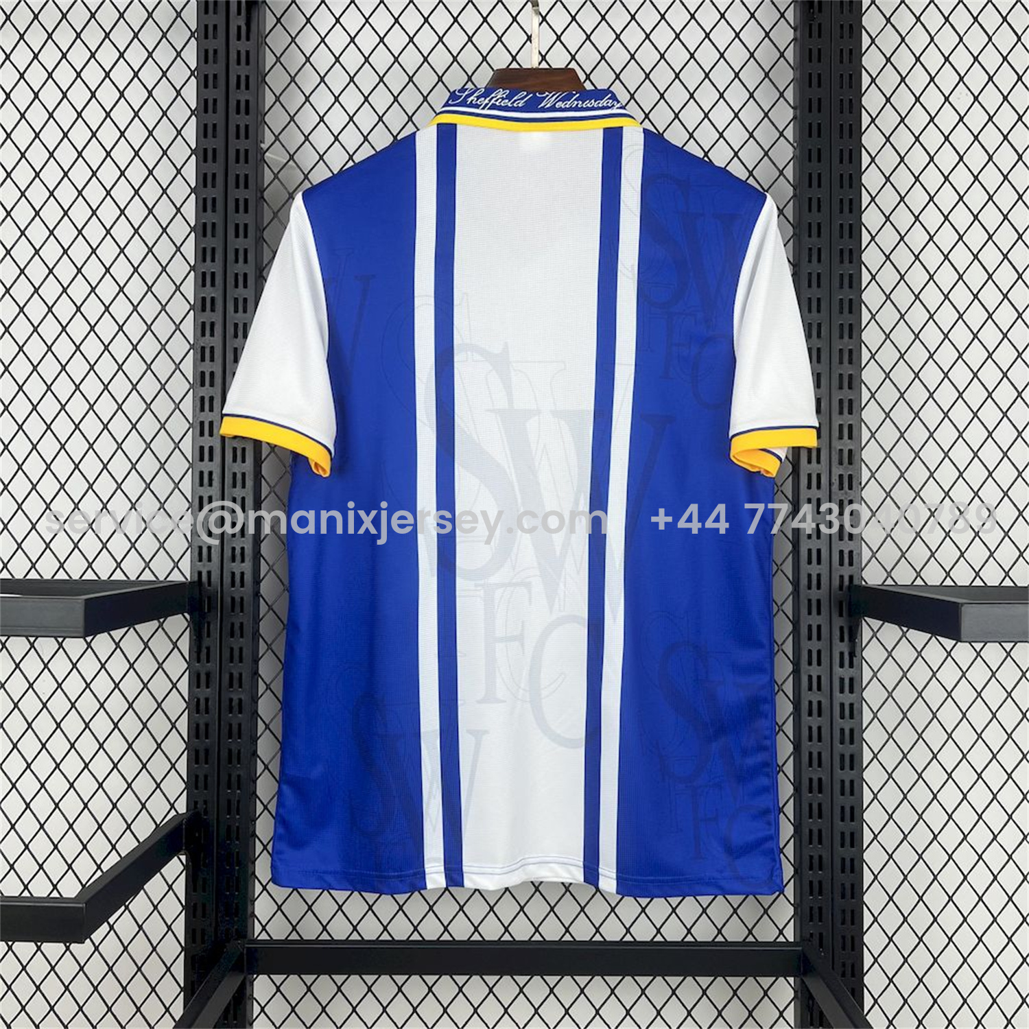 ManixJersey.com | Retro Sheffield Wednesday 1996-97 Home Jersey -Customize Name, Number and Patch | Worldwide Shipping