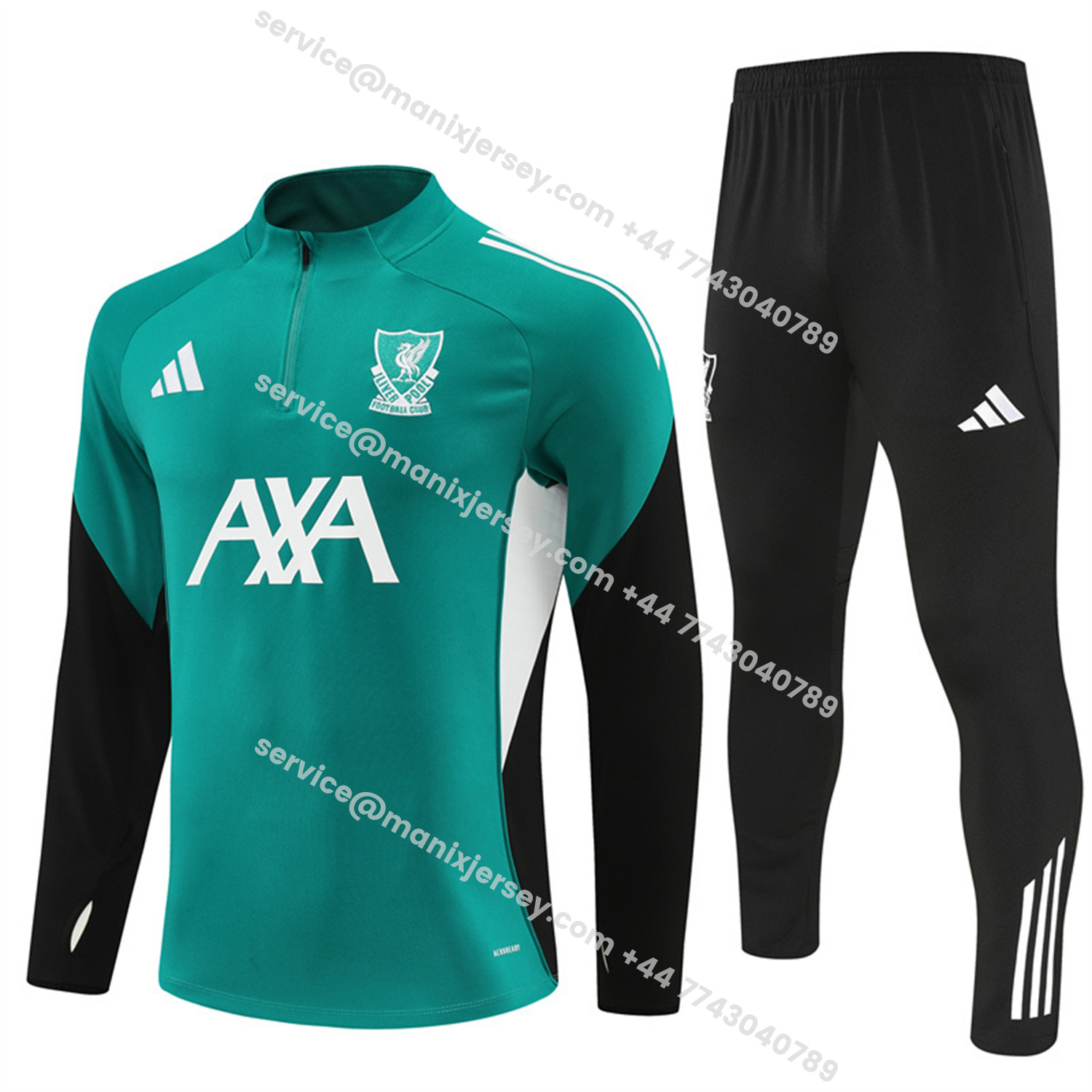 ManixJersey.com | Liver.pool 25-26 Long Sleeve Training Set - Green Top & Black Pants -Customize Name, Number and Patch | Worldwide Shipping