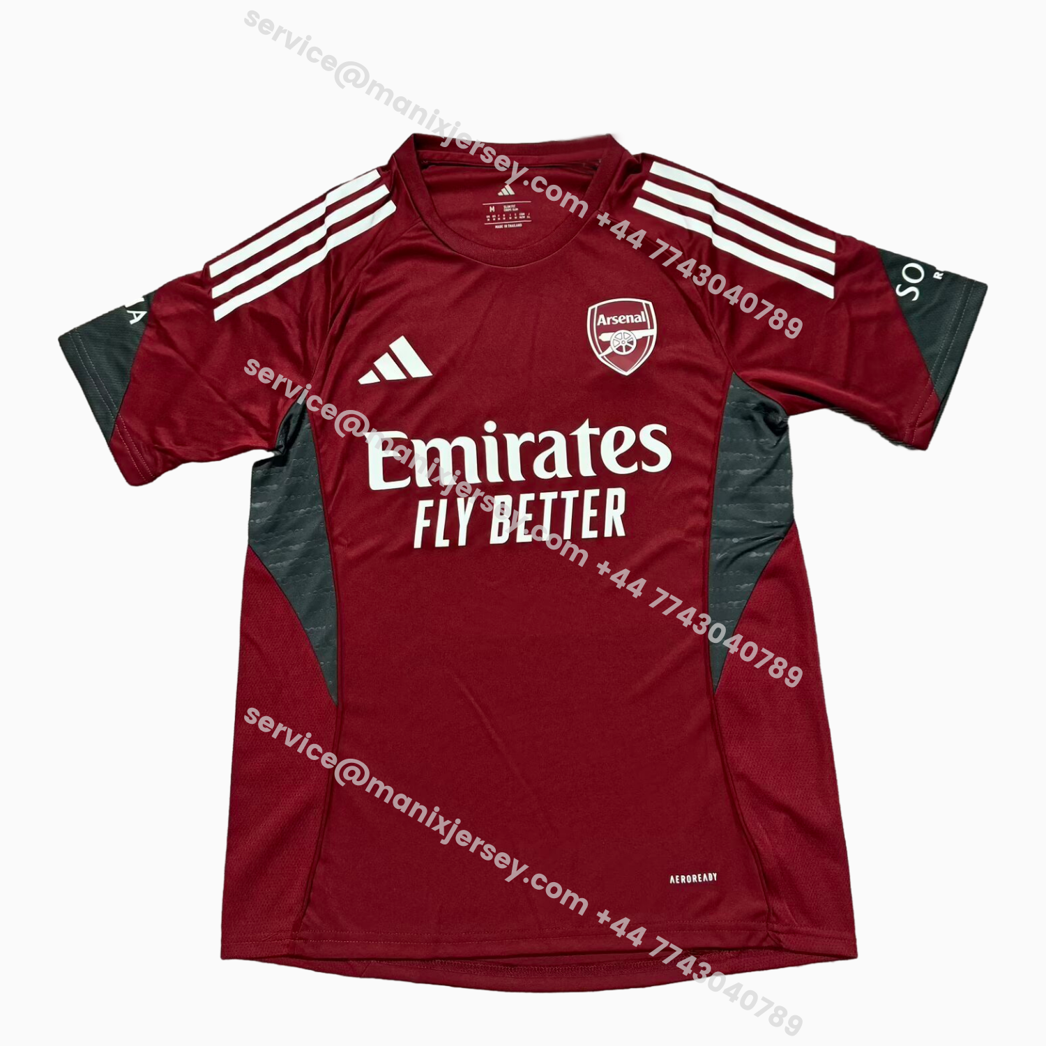 ManixJersey.com | Arsenal 25-26 Wine Red Training Jersey - Fans Version -Customize Name, Number and Patch | Worldwide Shipping
