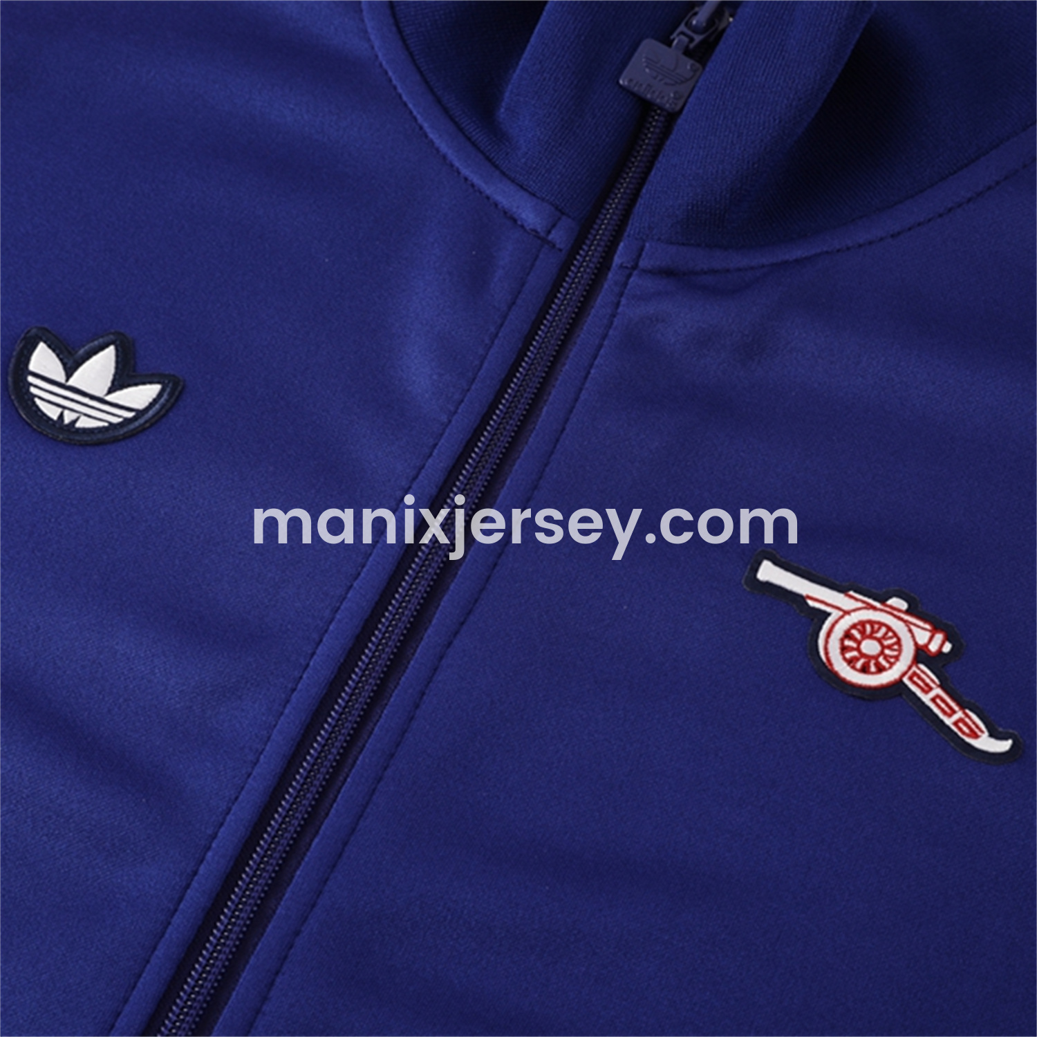 ManixJersey.com | Arsenal 25-26 Throwback Trefoil Jacket Training Tracksuit - Royal Blue Jackets & Pants -Customize Name, Number and Patch | Worldwide Shipping
