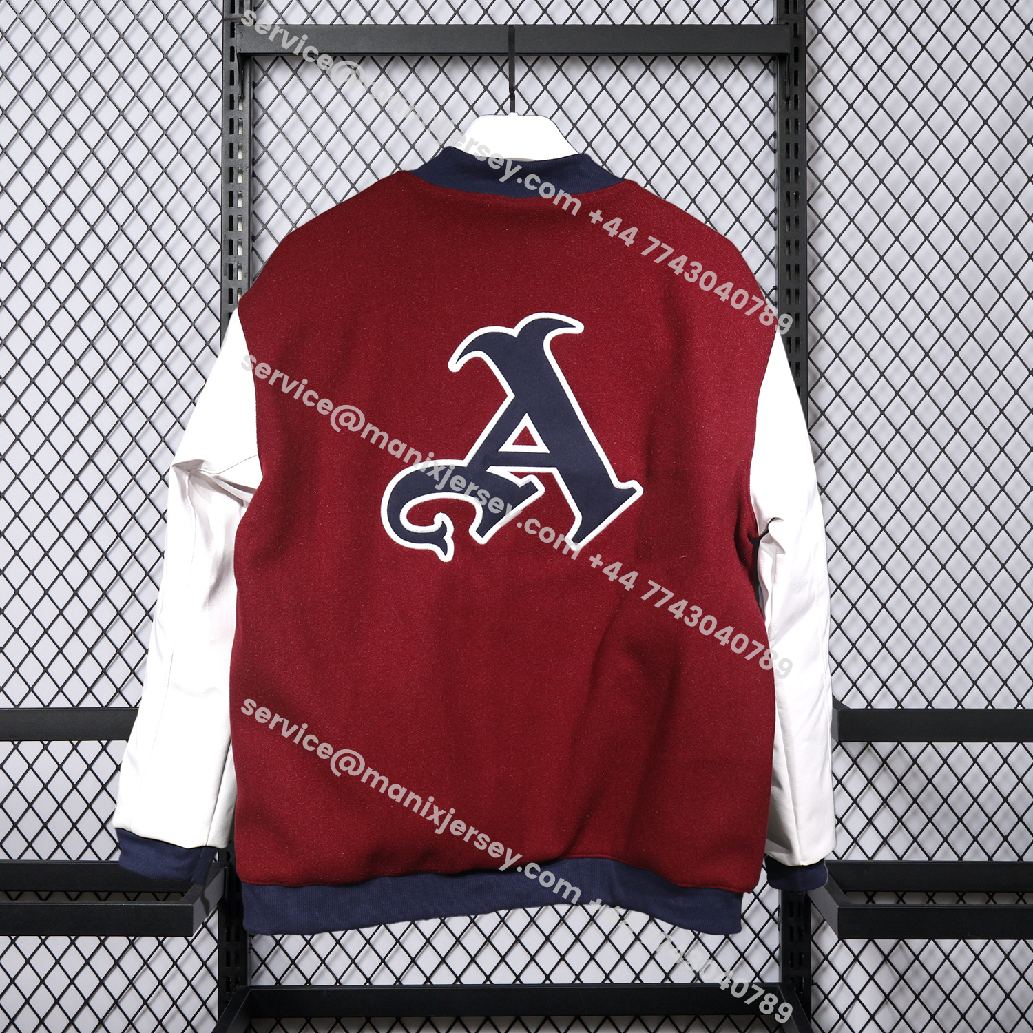 ManixJersey.com | Arsenal 25-26 Warm Windbreaker Jacket - Wine Red And White -Customize Name, Number and Patch | Worldwide Shipping