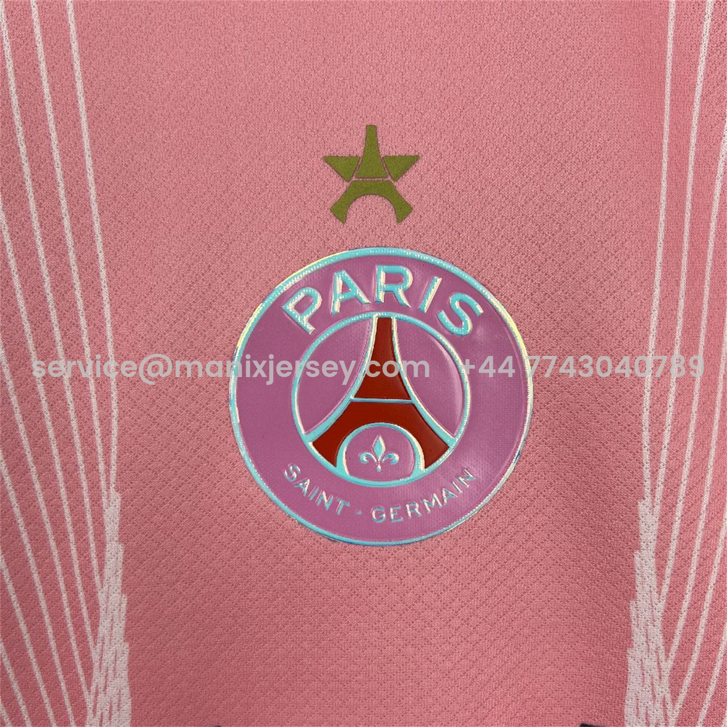 ManixJersey.com | Paris Saint-Germain PSG 25-26 T90 White Lines Pink Gradient Special Jersey - Fans Version -Customize Name, Number and Patch | Worldwide Shipping