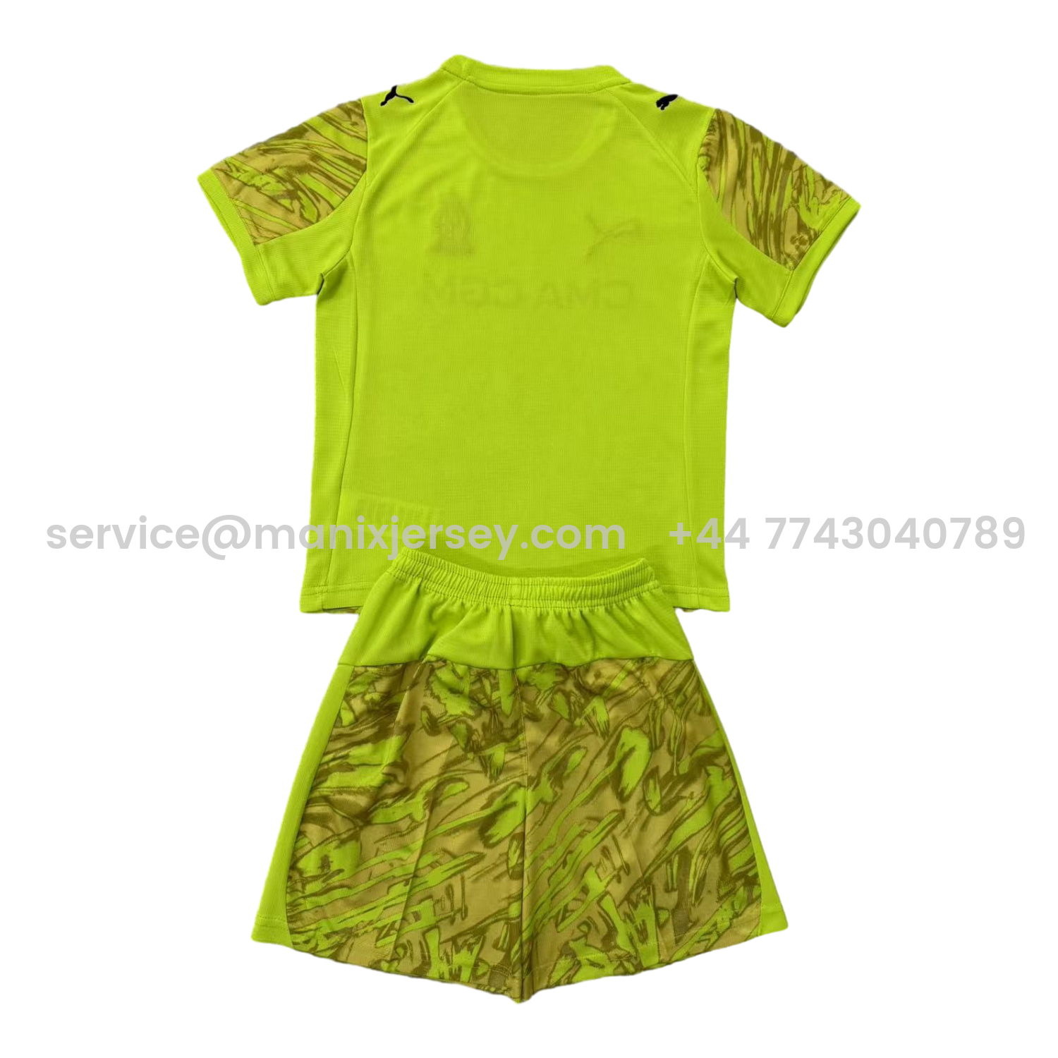 ManixJersey.com | Marseille 25-26 Green Goalkeeper Kids Kit -Customize Name, Number and Patch | Worldwide Shipping