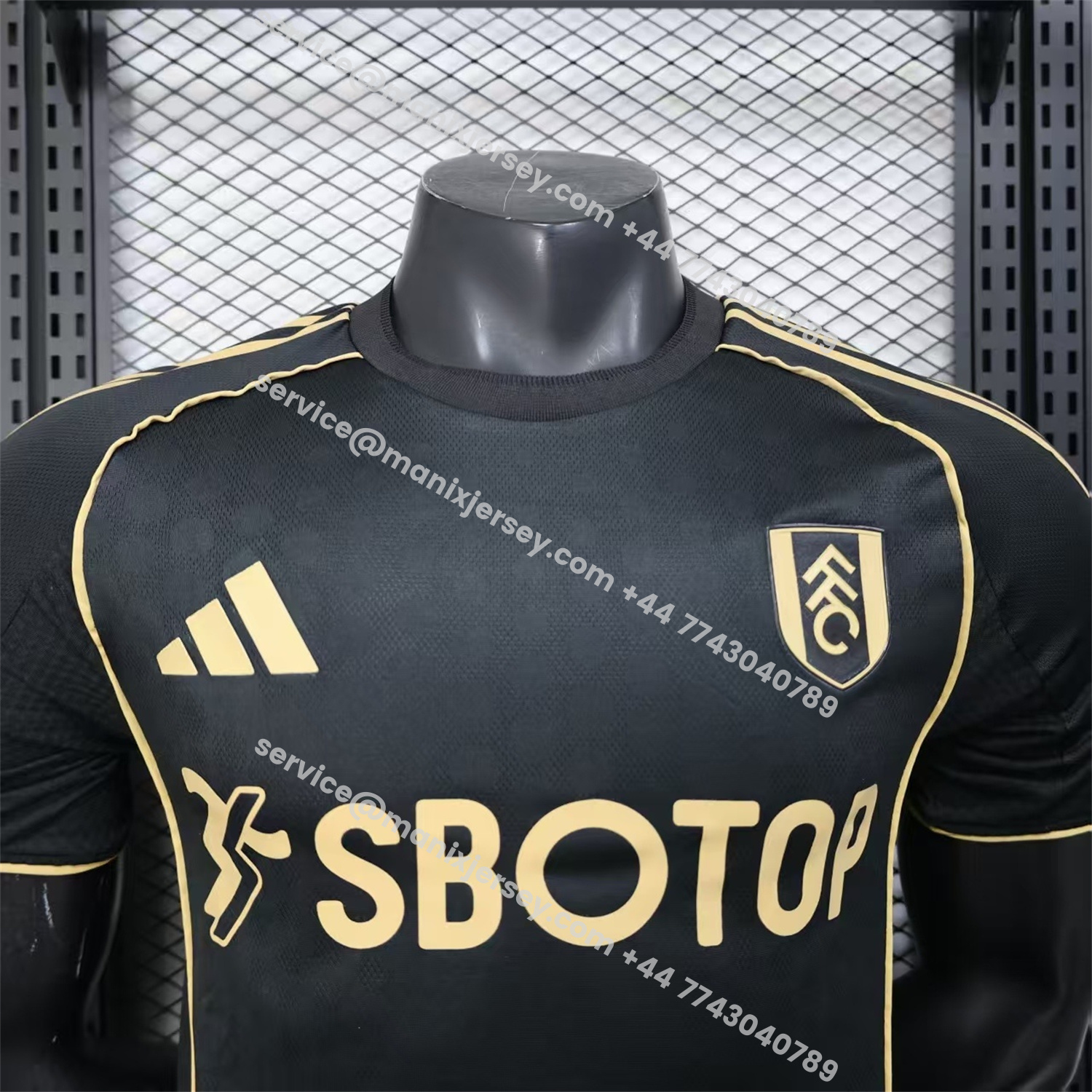 ManixJersey.com | Fulham 25-26 Third Black Jersey - Player Version -Customize Name, Number and Patch | Worldwide Shipping