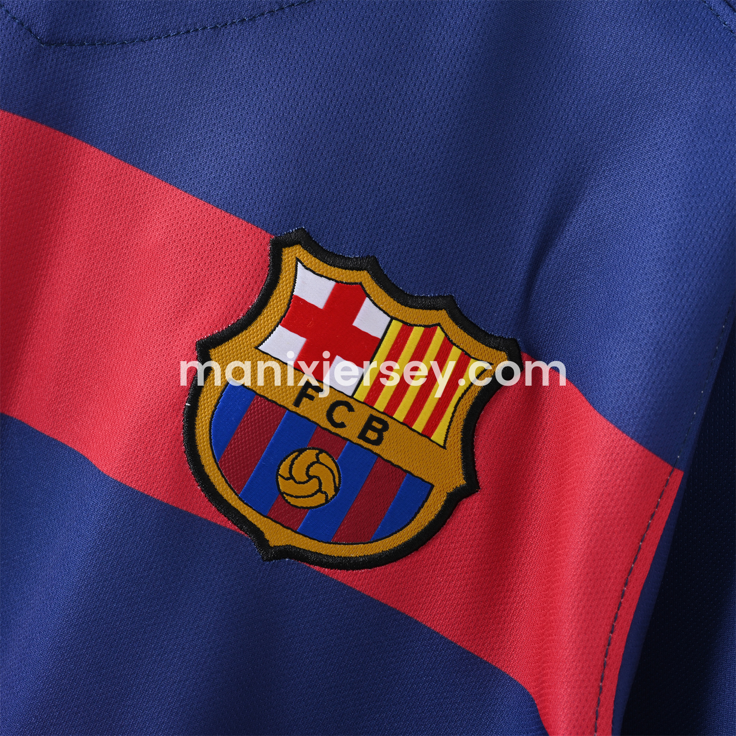 ManixJersey.com | Retro Barcelona 15-16 Home Long Sleeves Jersey -Customize Name, Number and Patch | Worldwide Shipping