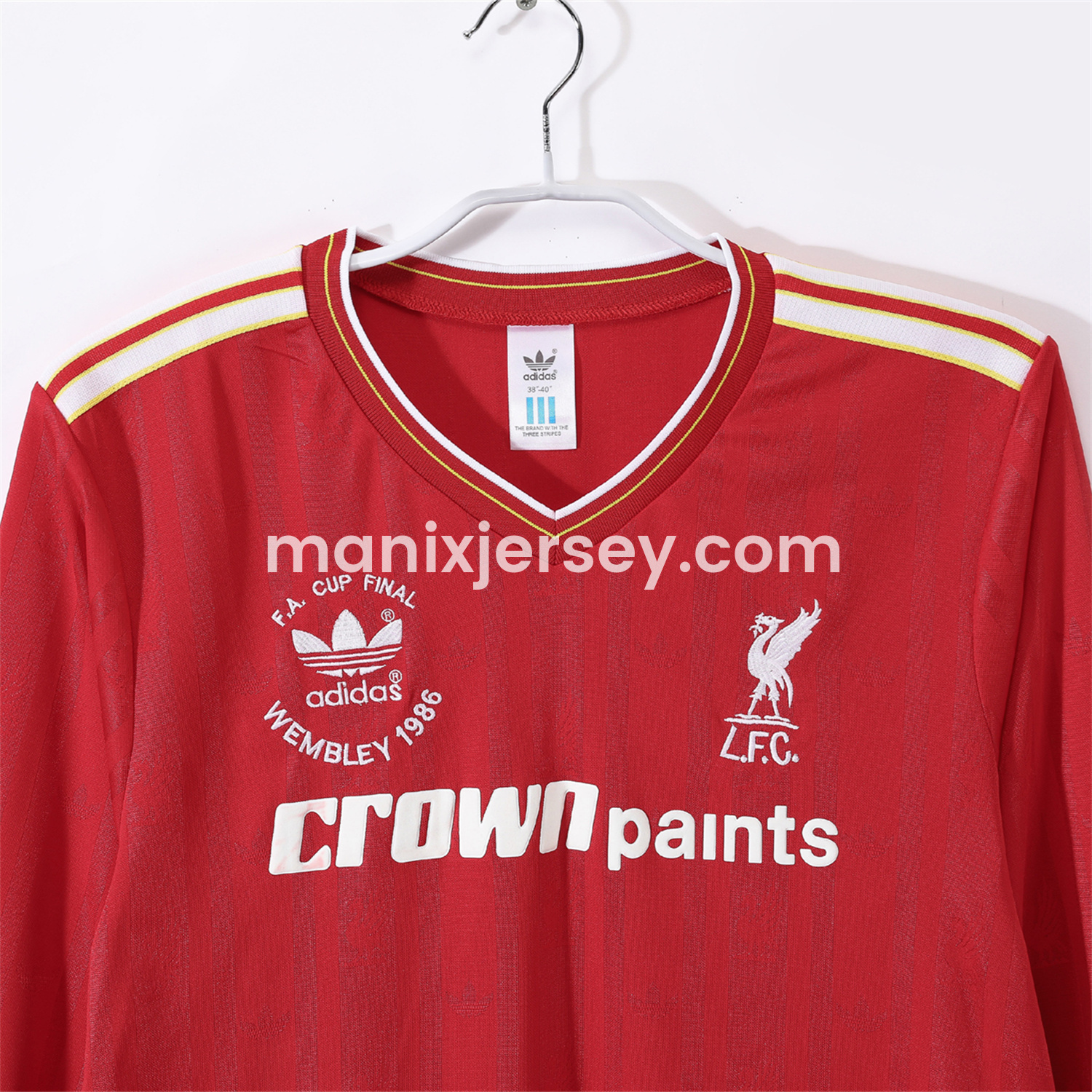 ManixJersey.com | Retro Liver.pool 1986 Home Long Sleeves Jersey - FA CUP FINAL Version -Customize Name, Number and Patch | Worldwide Shipping