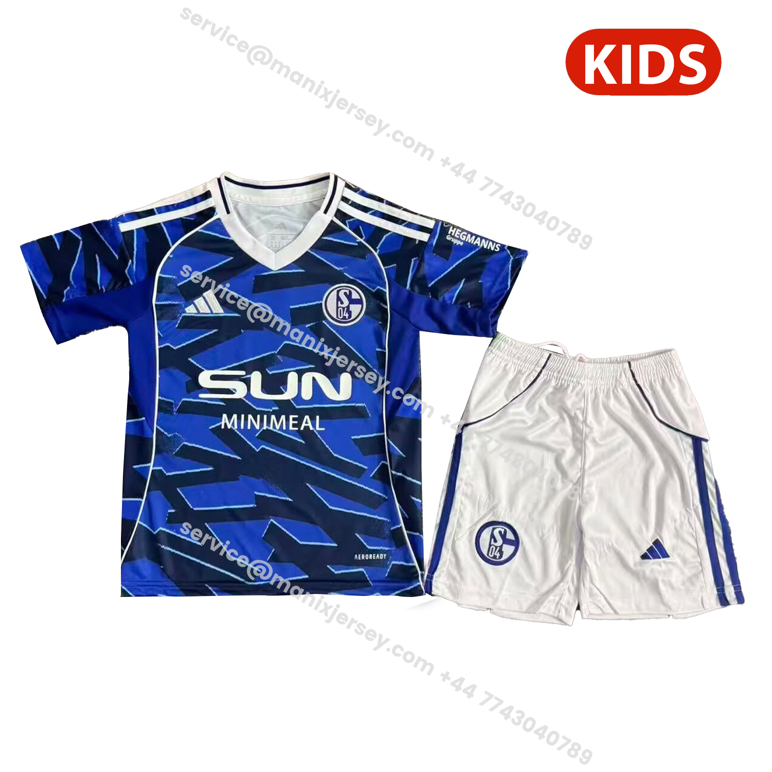 ManixJersey.com | Schalke 04 25-26 Home Kids Kit -Customize Name, Number and Patch | Worldwide Shipping