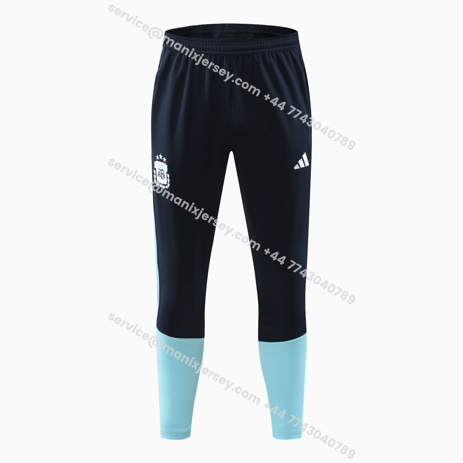 ManixJersey.com | Argentina 2026 Kids Long Sleeve Training Set - Blue Black Top & Pants -Customize Name, Number and Patch | Worldwide Shipping