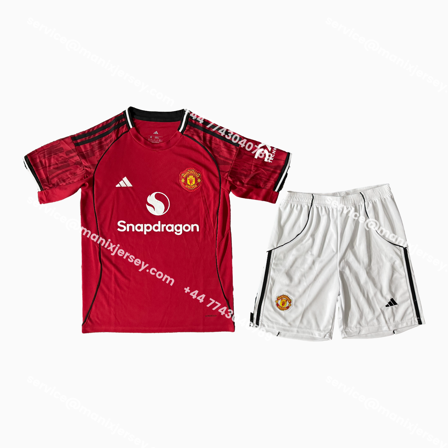 ManixJersey.com | Manchester United 25-26 Home Men's Adult Jersey Set - Fans Version -Customize Name, Number and Patch | Worldwide Shipping