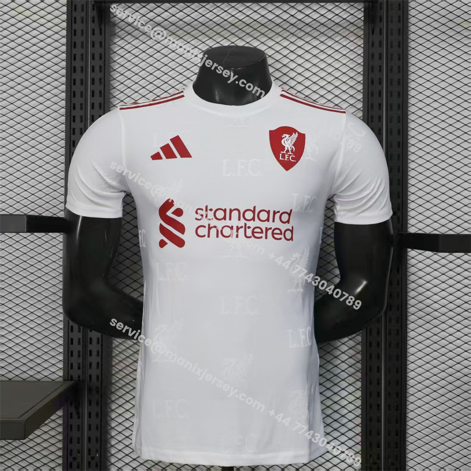 ManixJersey.com | Liver.pool 25-26 Red Team Logo Jacquard White Special Jersey - Player Version -Customize Name, Number and Patch | Worldwide Shipping