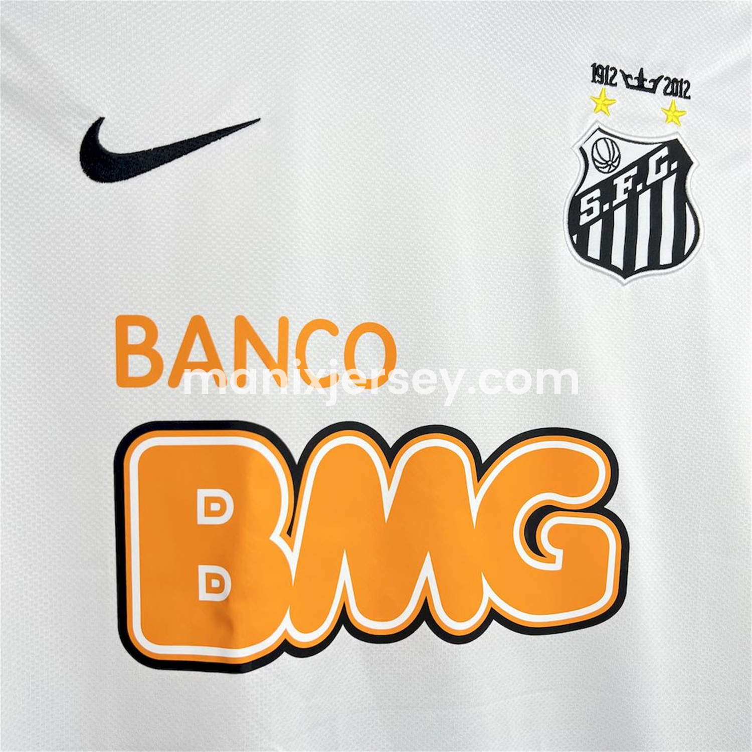 ManixJersey.com | Retro Santos 2012 Home Long Sleeve Jersey -Customize Name, Number and Patch | Worldwide Shipping