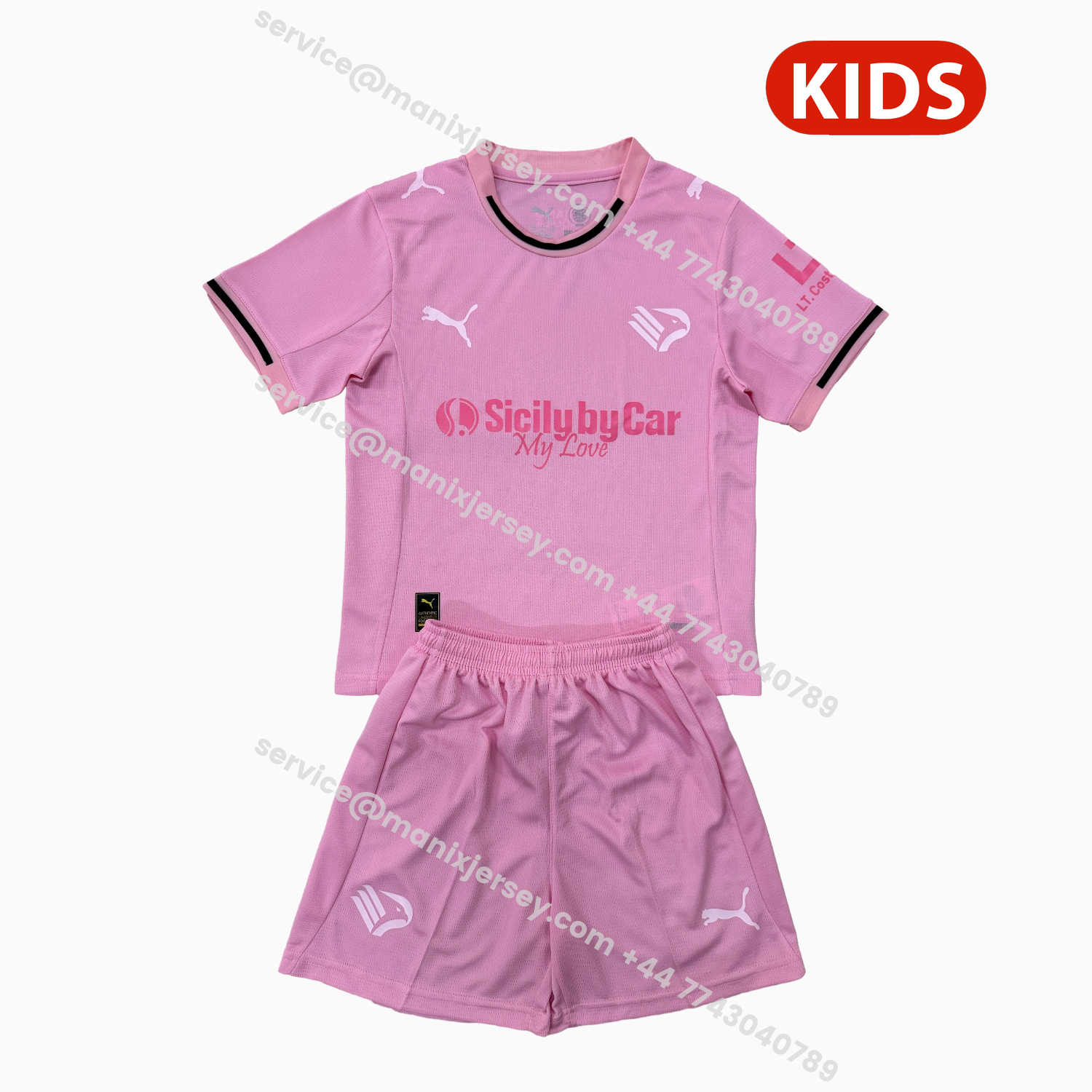 ManixJersey.com | Palermo 25-26 Home Kids Kit -Customize Name, Number and Patch | Worldwide Shipping