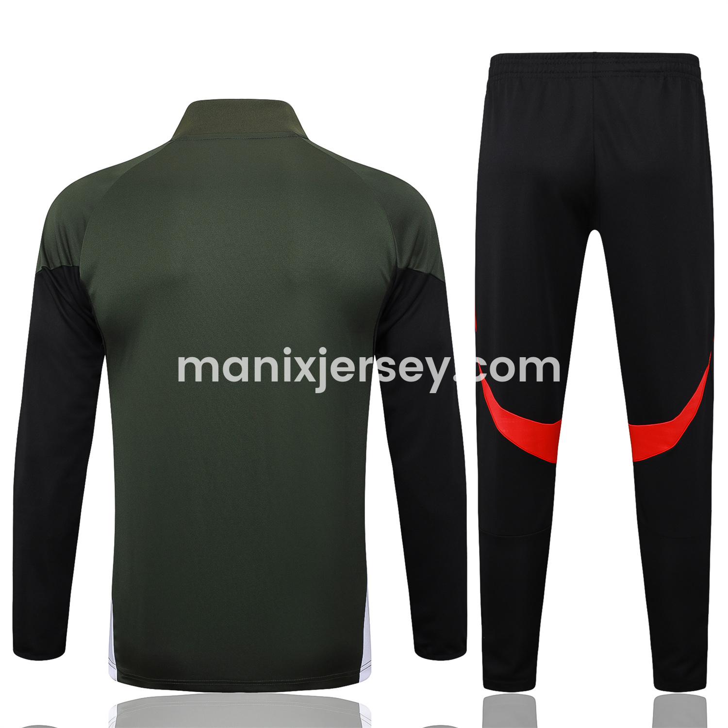 ManixJersey.com | Bayern Munich 25-26 Jacket Training Tracksuit - Army Green Top and Black Pants -Customize Name, Number and Patch | Worldwide Shipping