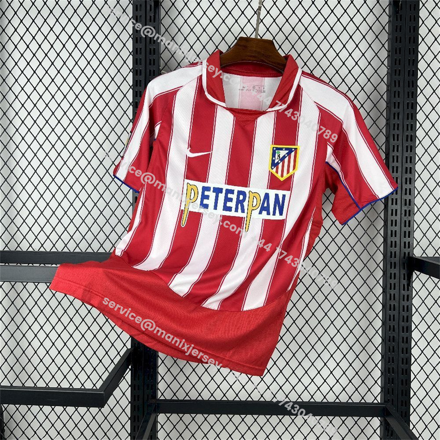 ManixJersey.com | Retro Atletico Madrid 2003-04 Home Jersey -Customize Name, Number and Patch | Worldwide Shipping