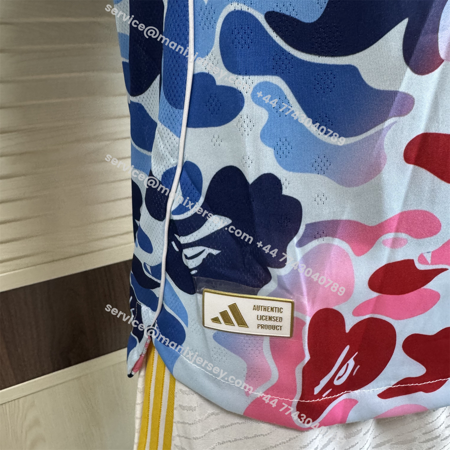 ManixJersey.com | Adidas x A Bathing Ape Pink And Blue Camouflage Special Jersey - Player Version -Customize Name, Number and Patch | Worldwide Shipping