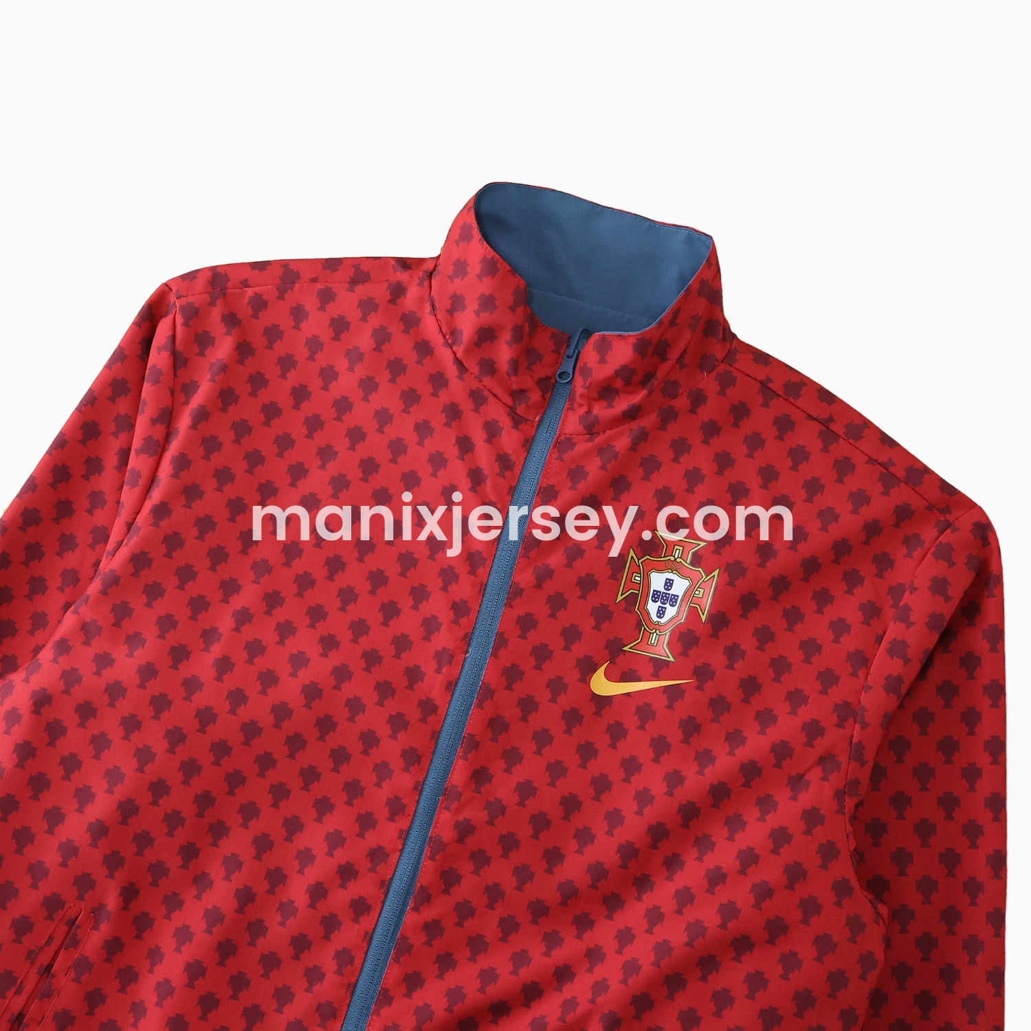 ManixJersey.com | Portugal 24-25 Double Sided Reversible Windbreaker - Red & Blue -Customize Name, Number and Patch | Worldwide Shipping