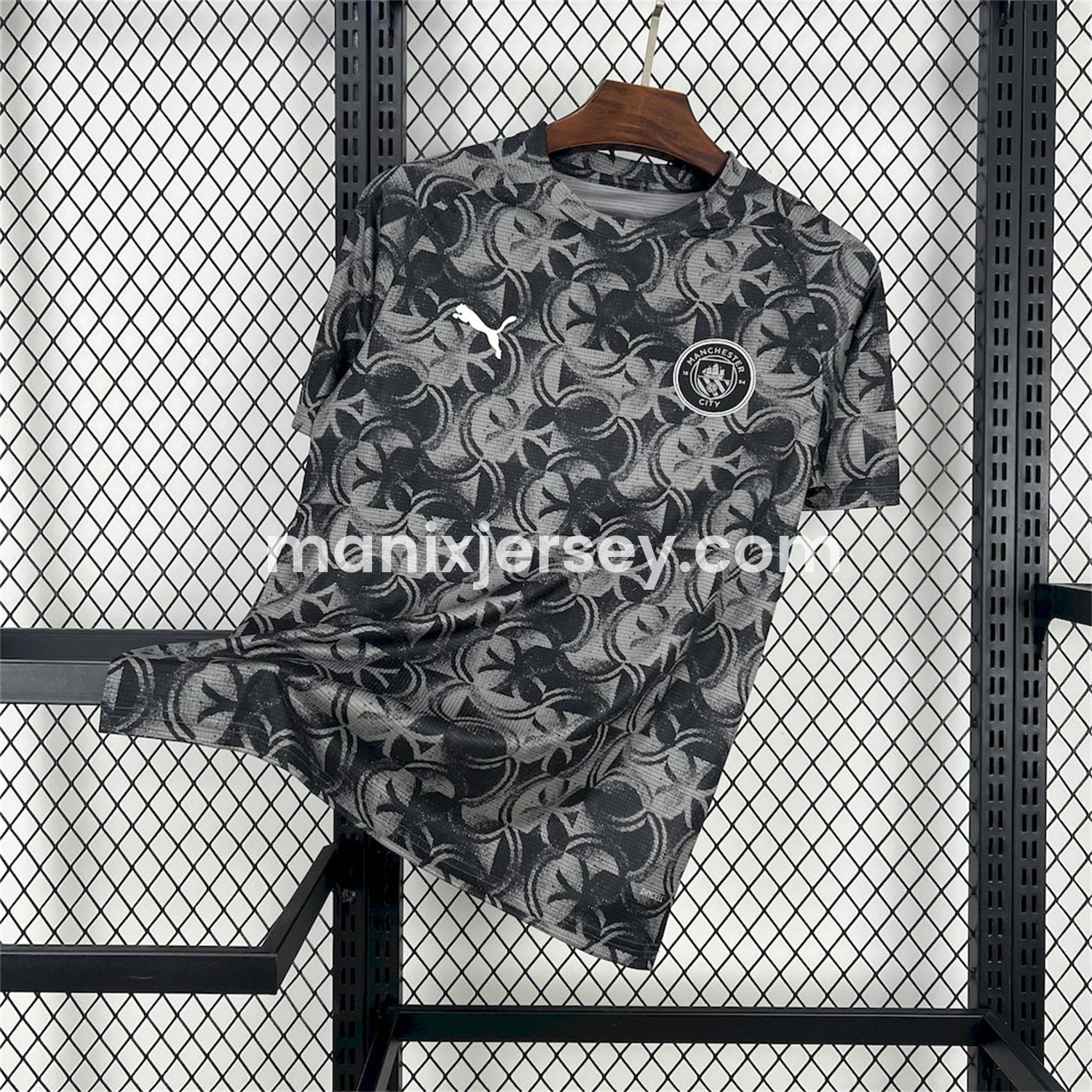 ManixJersey.com | Manchester City 25-26 Black Grey Training Jersey - Fans Version -Customize Name, Number and Patch | Worldwide Shipping