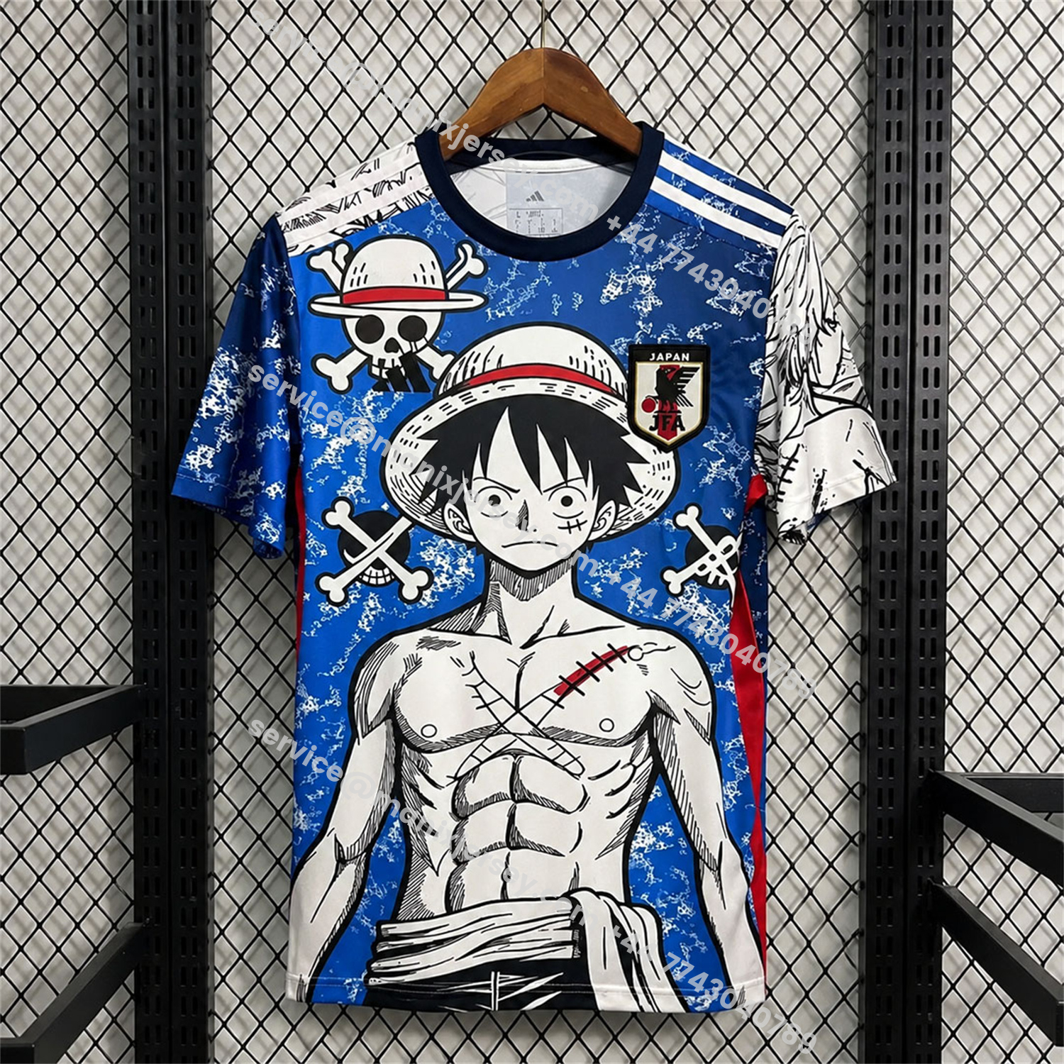 Japan 2026 Scar Luffy Blue White Special Jersey - Fans Version:football jersey mysite: unitedjerseyfootball 邓江浪:football