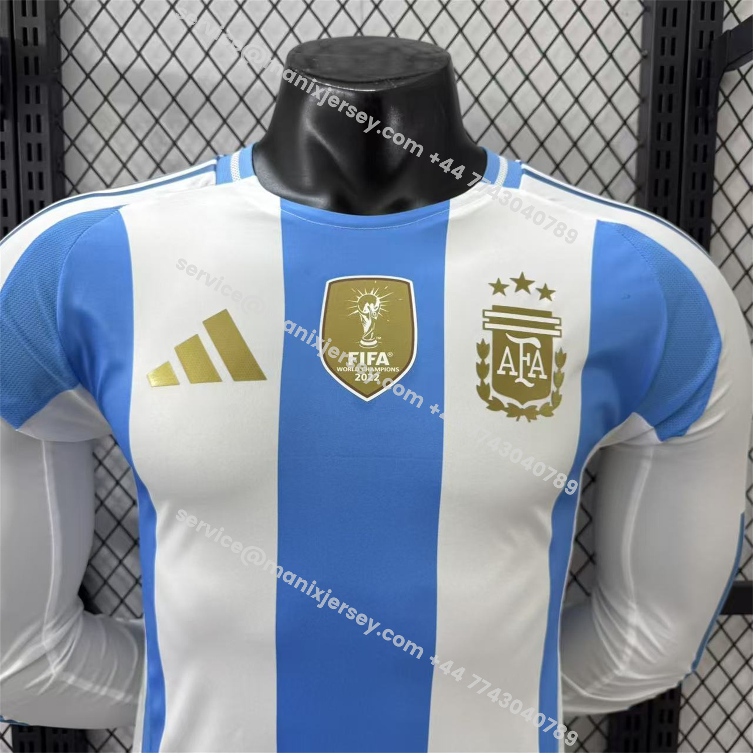 ManixJersey.com | Argentina 2024 Home Long Sleeves Jersey - Player Version -Customize Name, Number and Patch | Worldwide Shipping